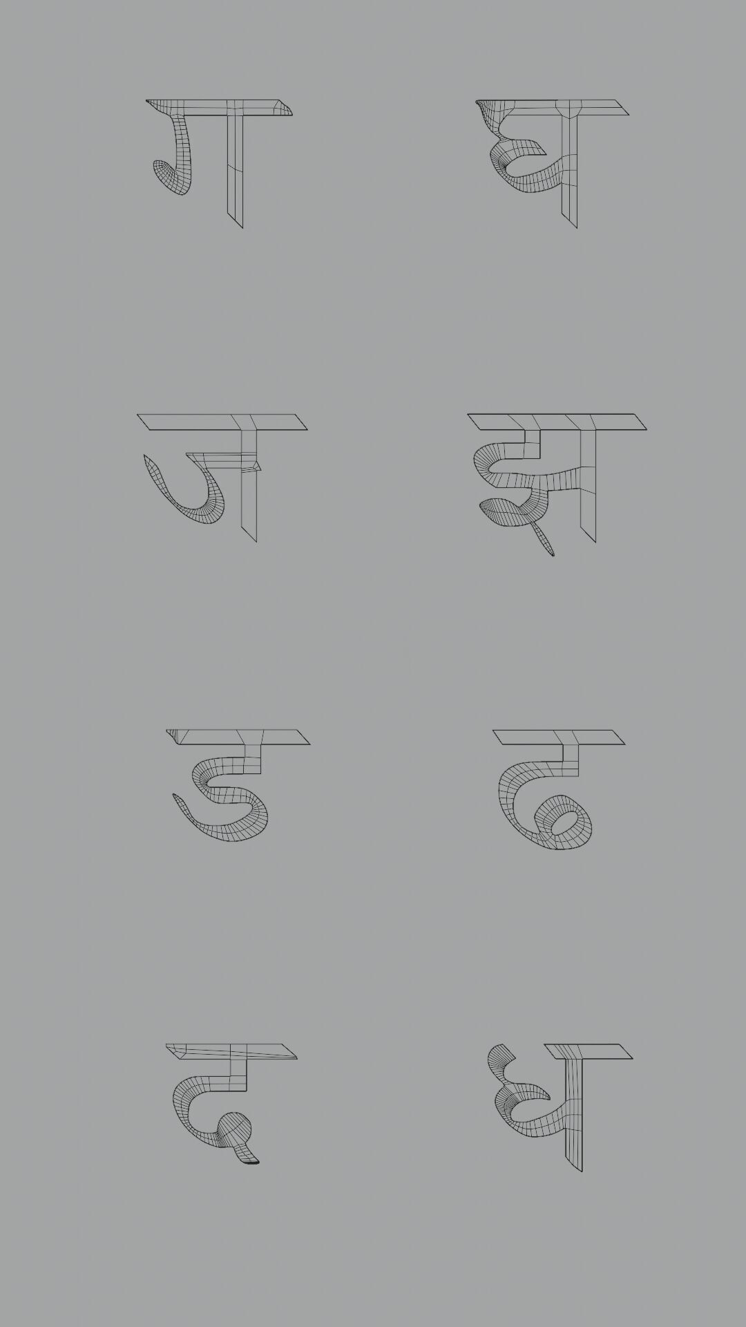 3D Hindi Alphabet 3D model_6