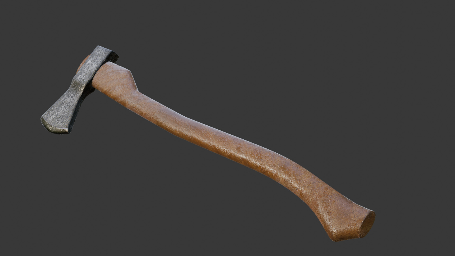 Modern Wooden Axe Realistic 3D Model Free low-poly 3D model_3