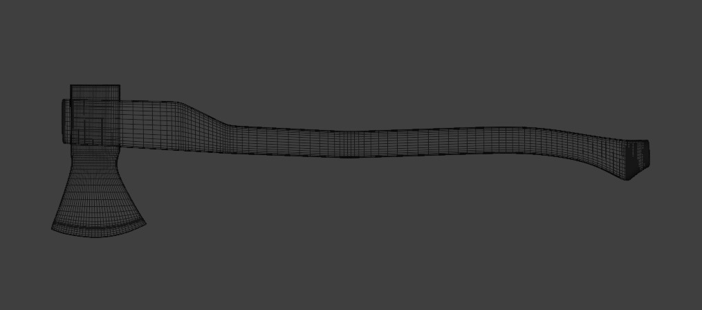 Modern Wooden Axe Realistic 3D Model Free low-poly 3D model_8