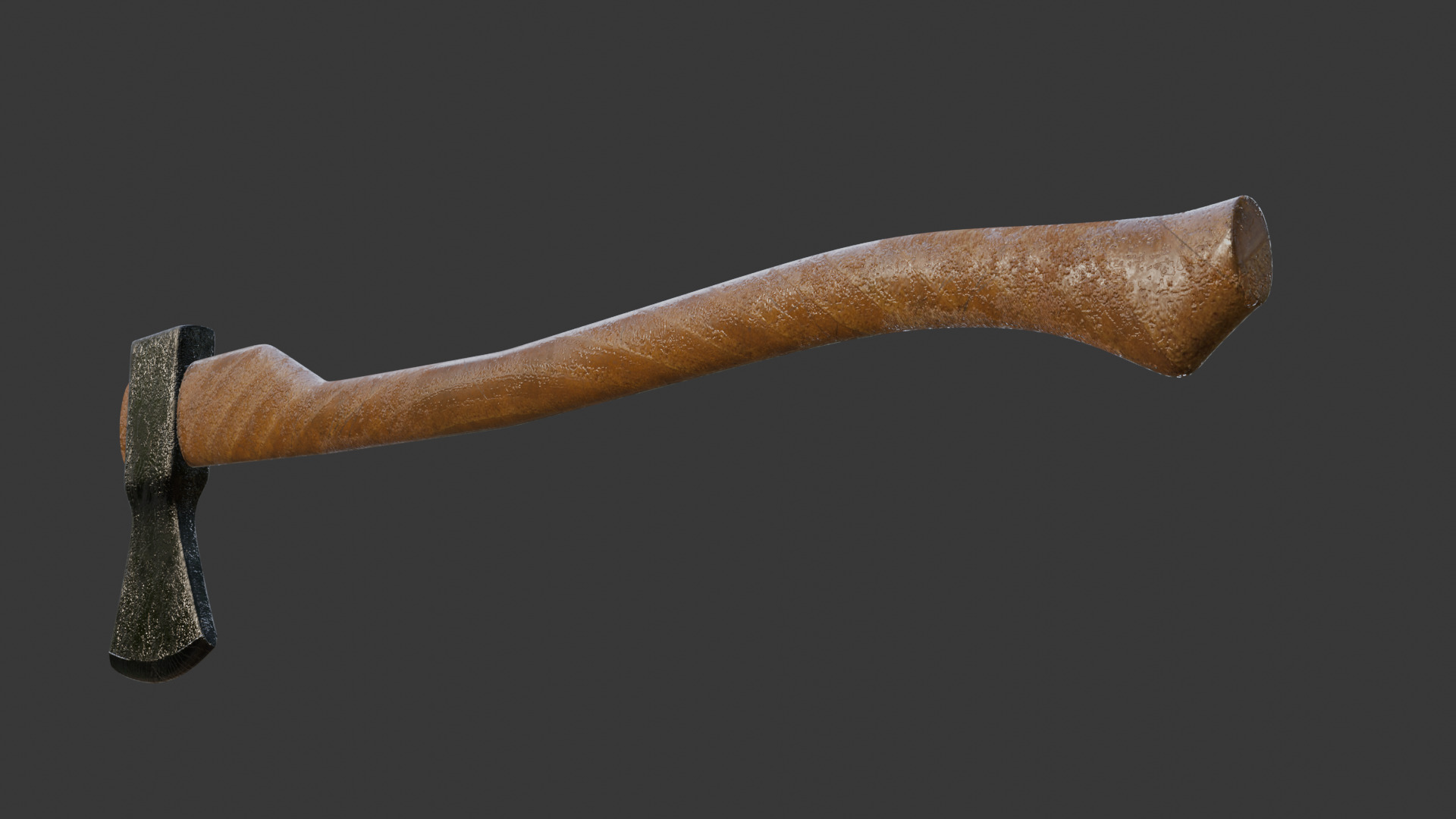 Modern Wooden Axe Realistic 3D Model Free low-poly 3D model_4