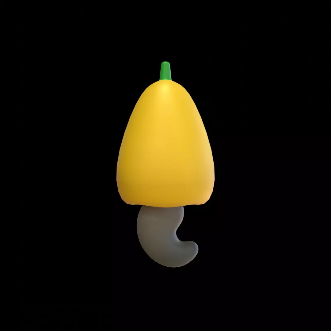 Cashew Fruit Low Poly 3D Model 3D model_0