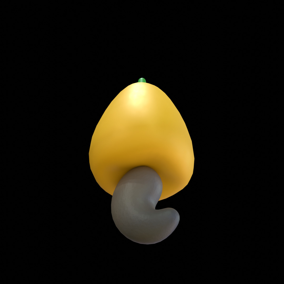 Cashew Fruit Low Poly 3D Model 3D model_4