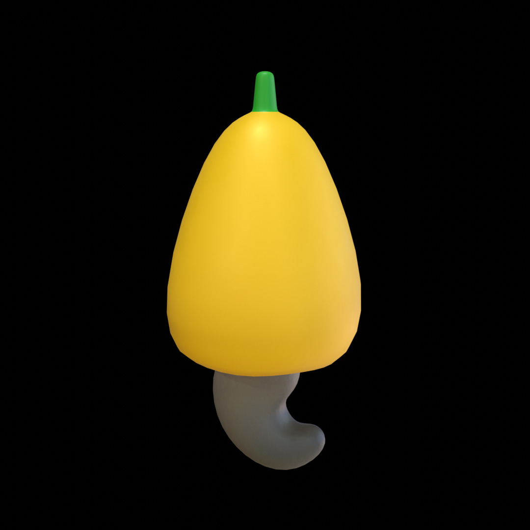 Cashew Fruit Low Poly 3D Model 3D model_3