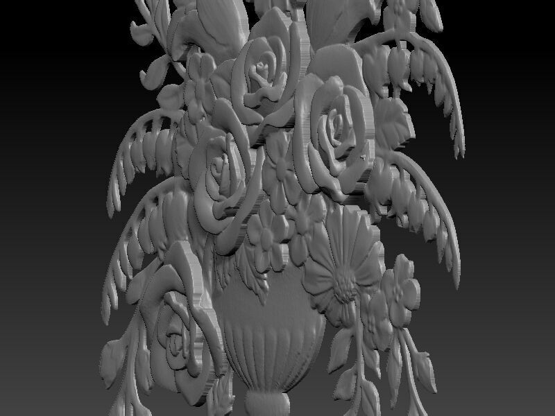 Composizione floreale 3D model_1