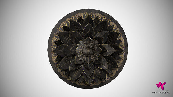 Lotus Statue  Low-poly 3D model