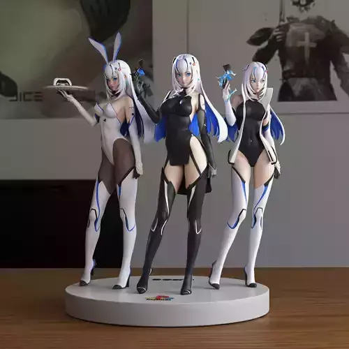 PS5 Waifu for 3D Printing STL 3D print model