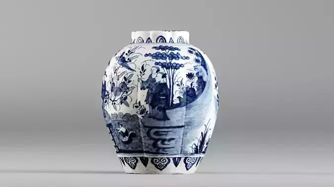 001592 3D-Scanned 17th-Century Chinese Faience Vase