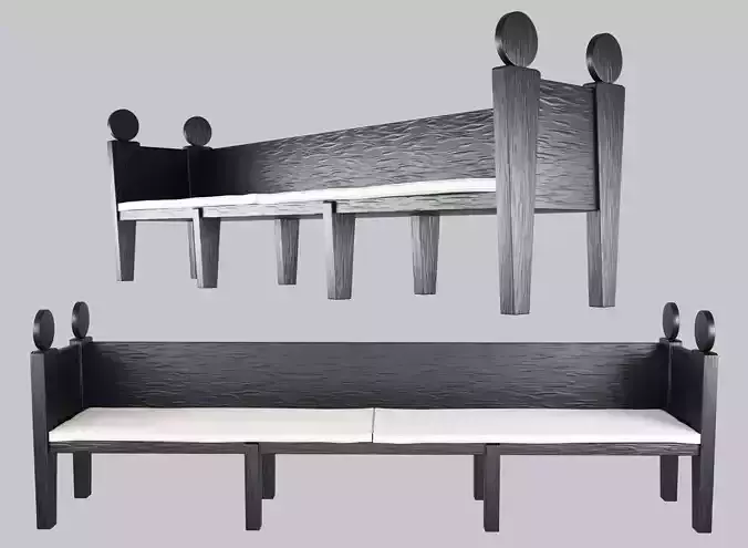 Lover Sofa Low-poly 3D model