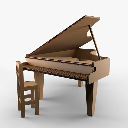 piano cardboard Free 3D model