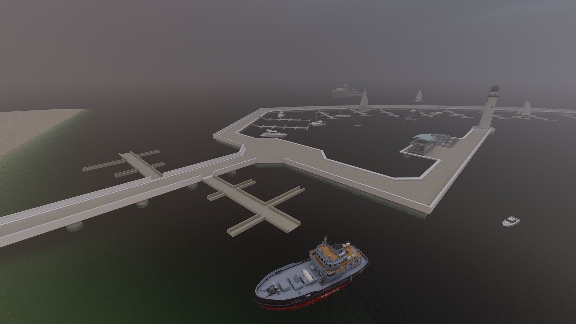 Beach pier-Coastal wharf-Seaside pier 3D model_14