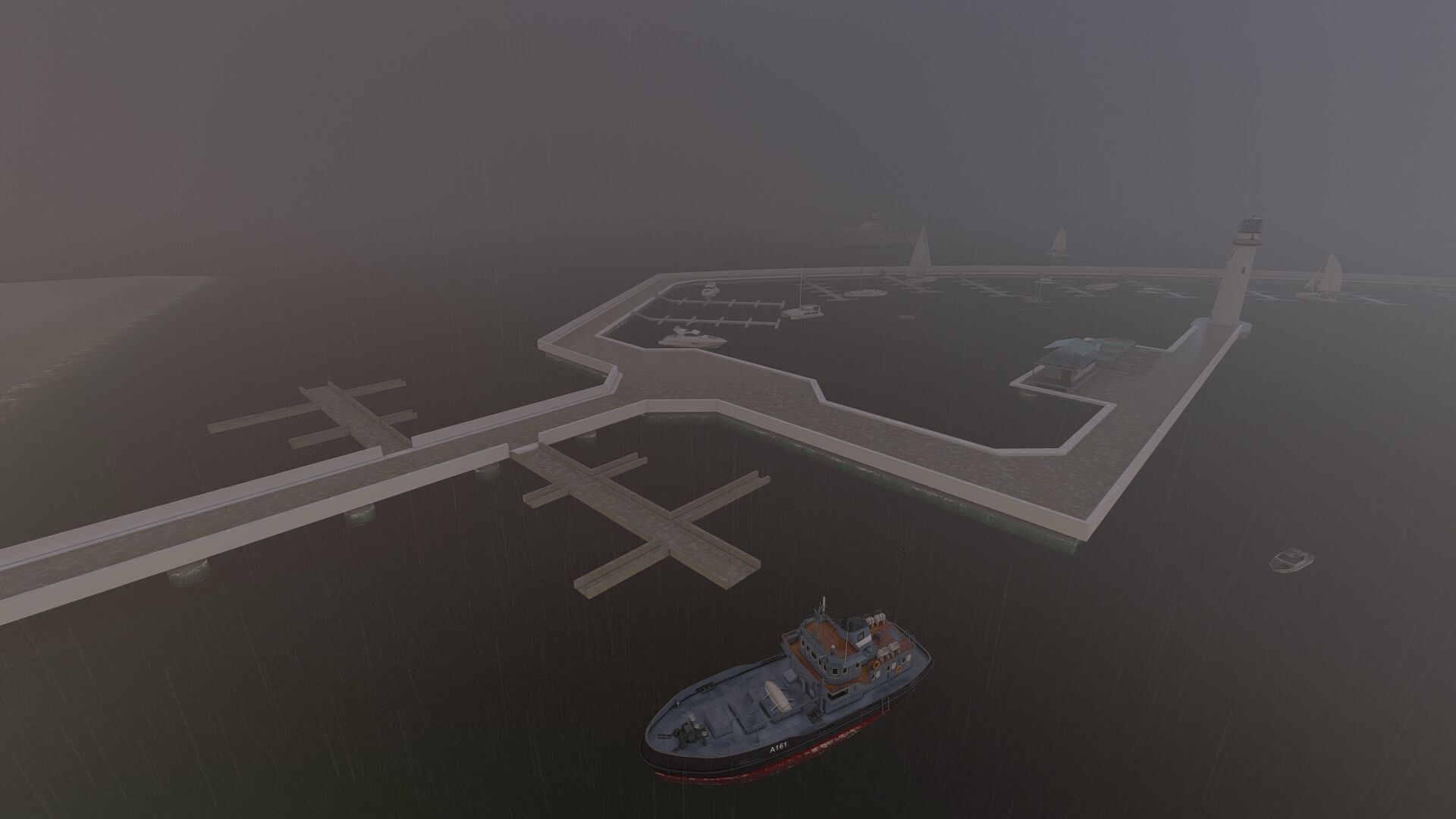 Beach pier-Coastal wharf-Seaside pier 3D model_5