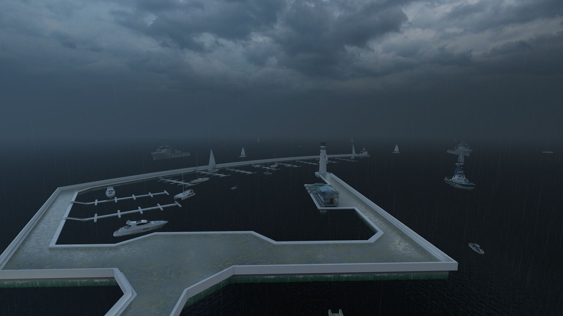 Beach pier-Coastal wharf-Seaside pier 3D model_10