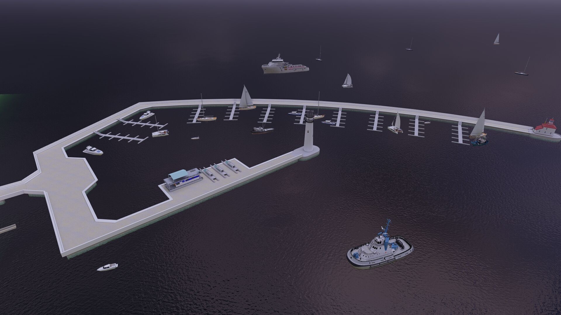 Beach pier-Coastal wharf-Seaside pier 3D model_2