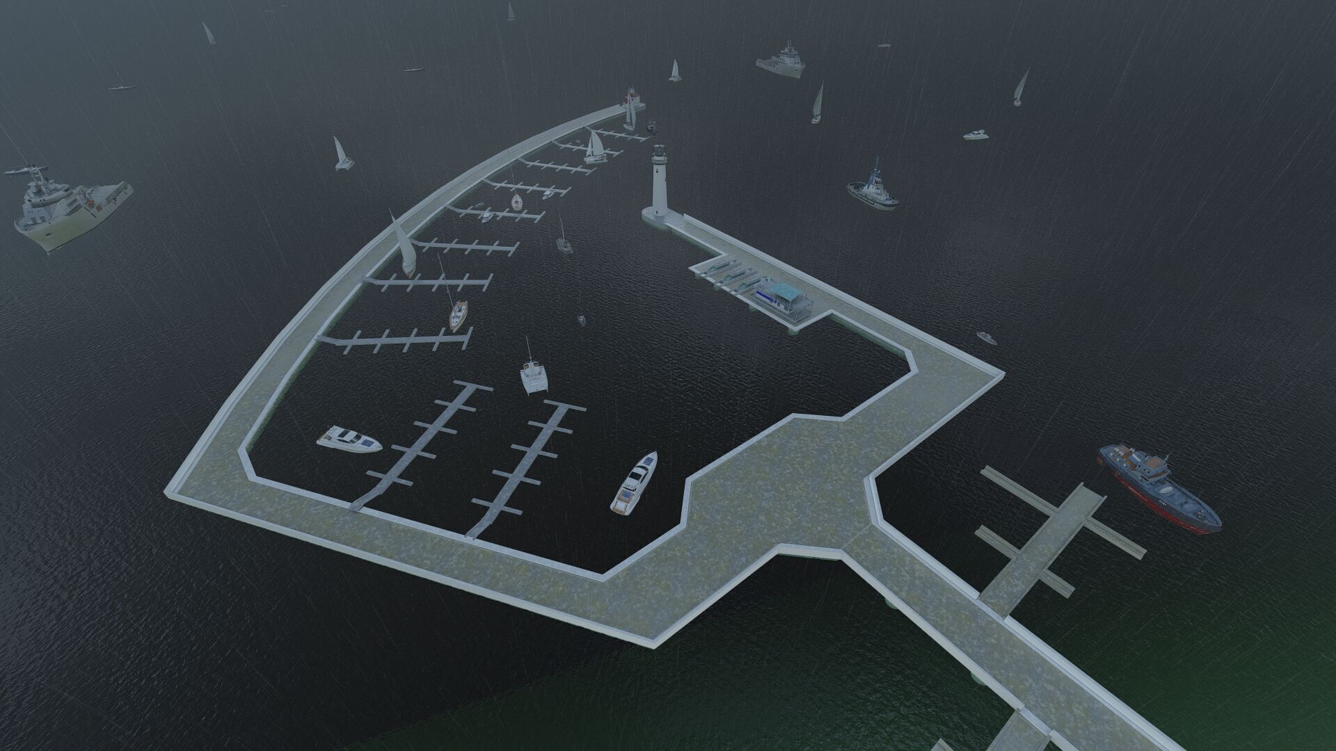 Beach pier-Coastal wharf-Seaside pier 3D model_11