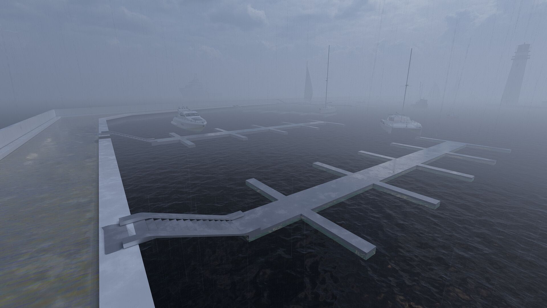 Beach pier-Coastal wharf-Seaside pier 3D model_9