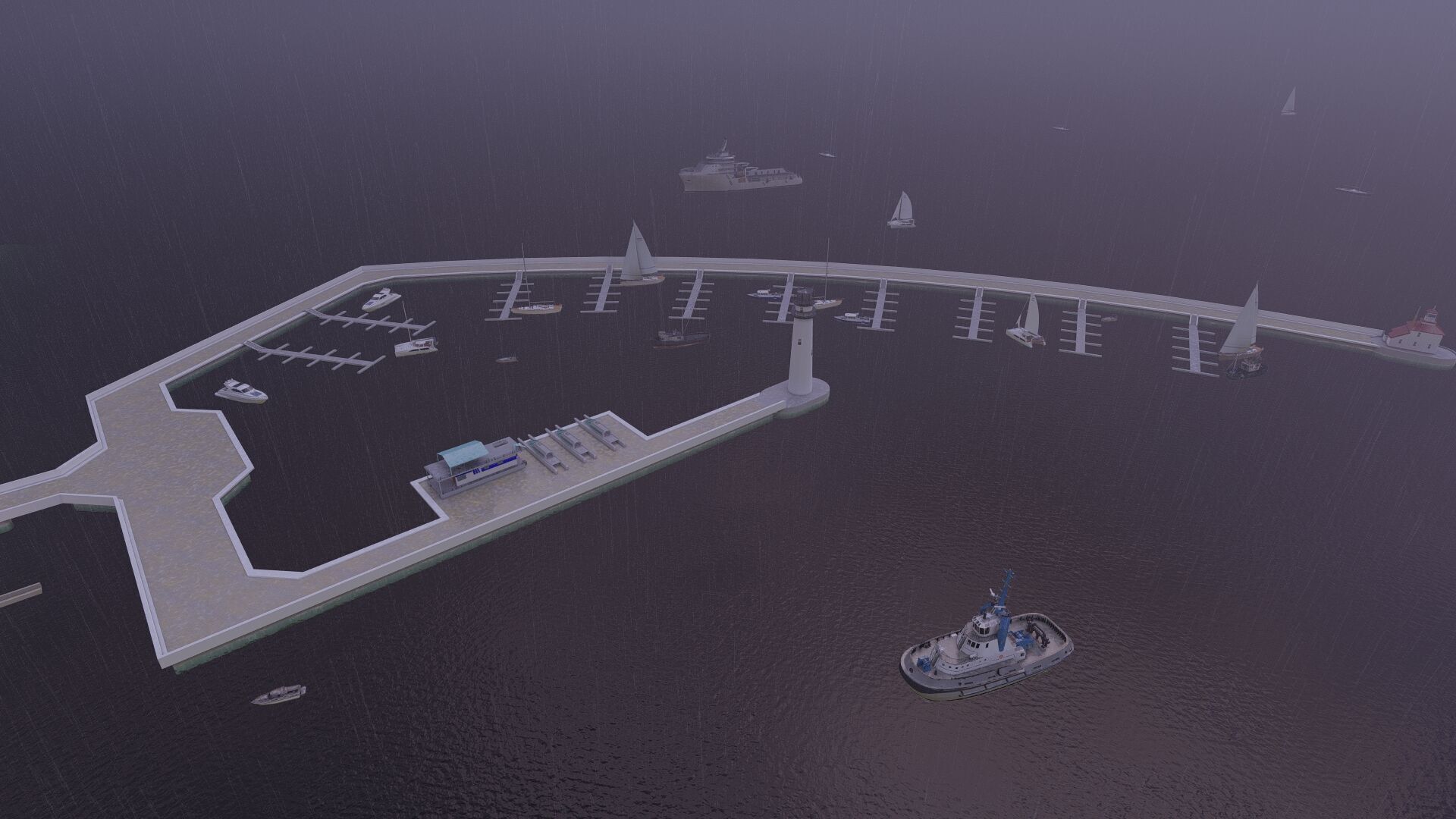 Beach pier-Coastal wharf-Seaside pier 3D model_7