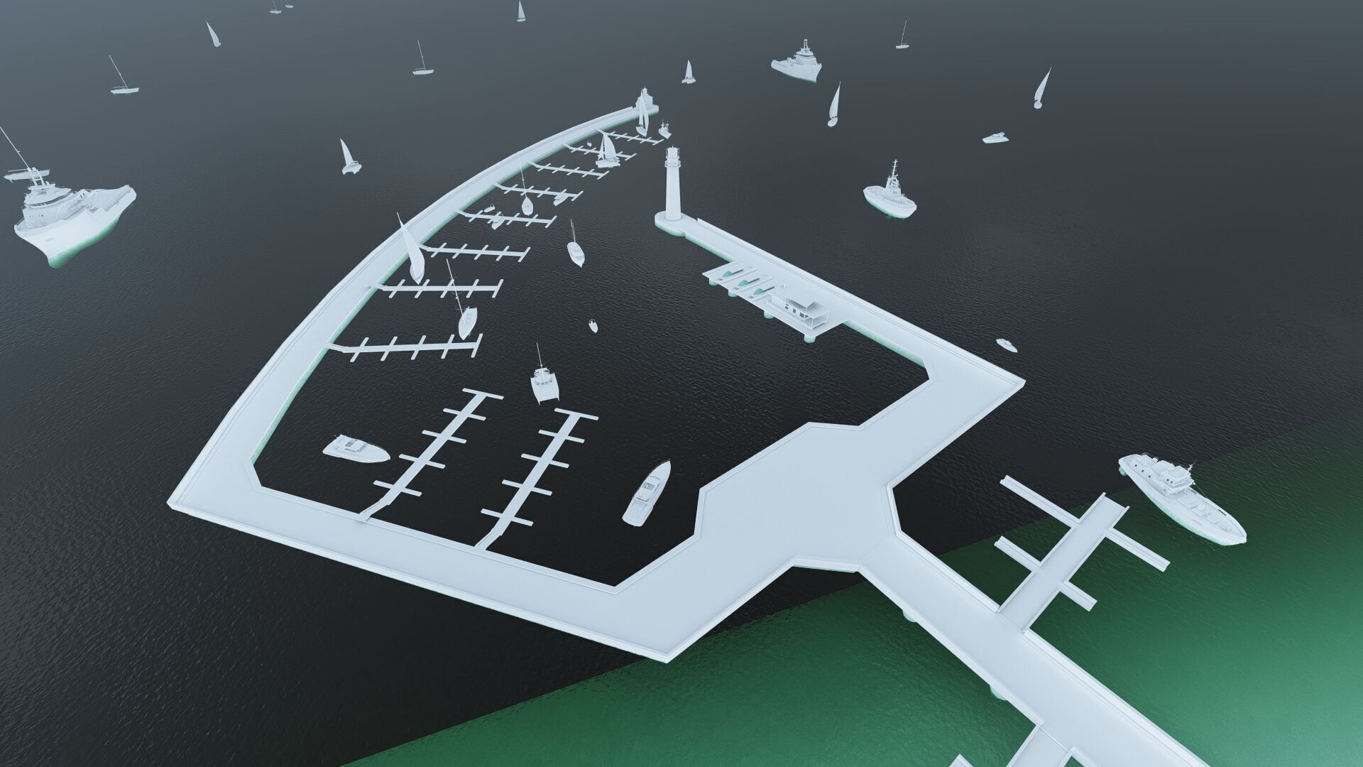 Beach pier-Coastal wharf-Seaside pier 3D model_19