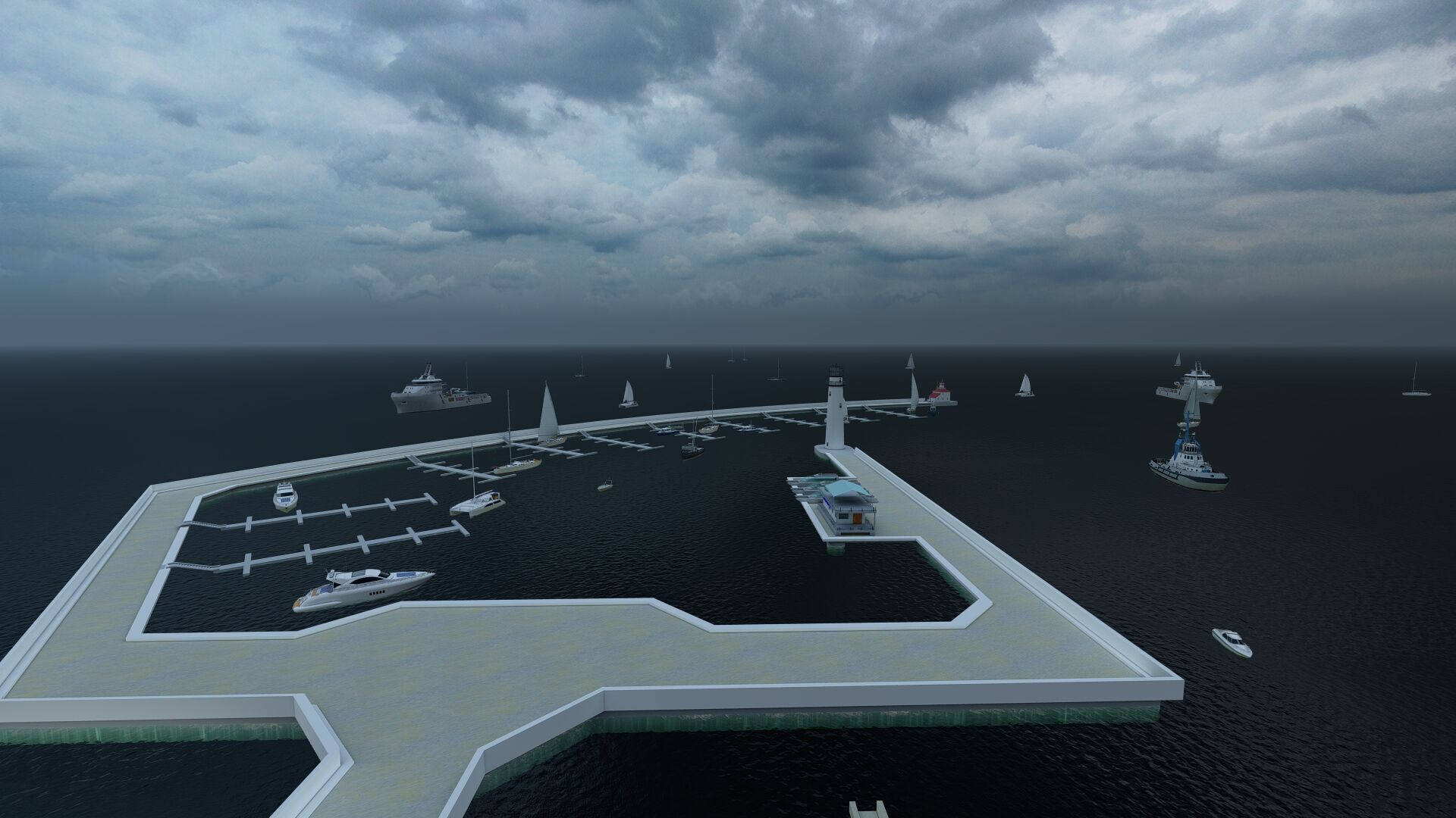 Beach pier-Coastal wharf-Seaside pier 3D model_17