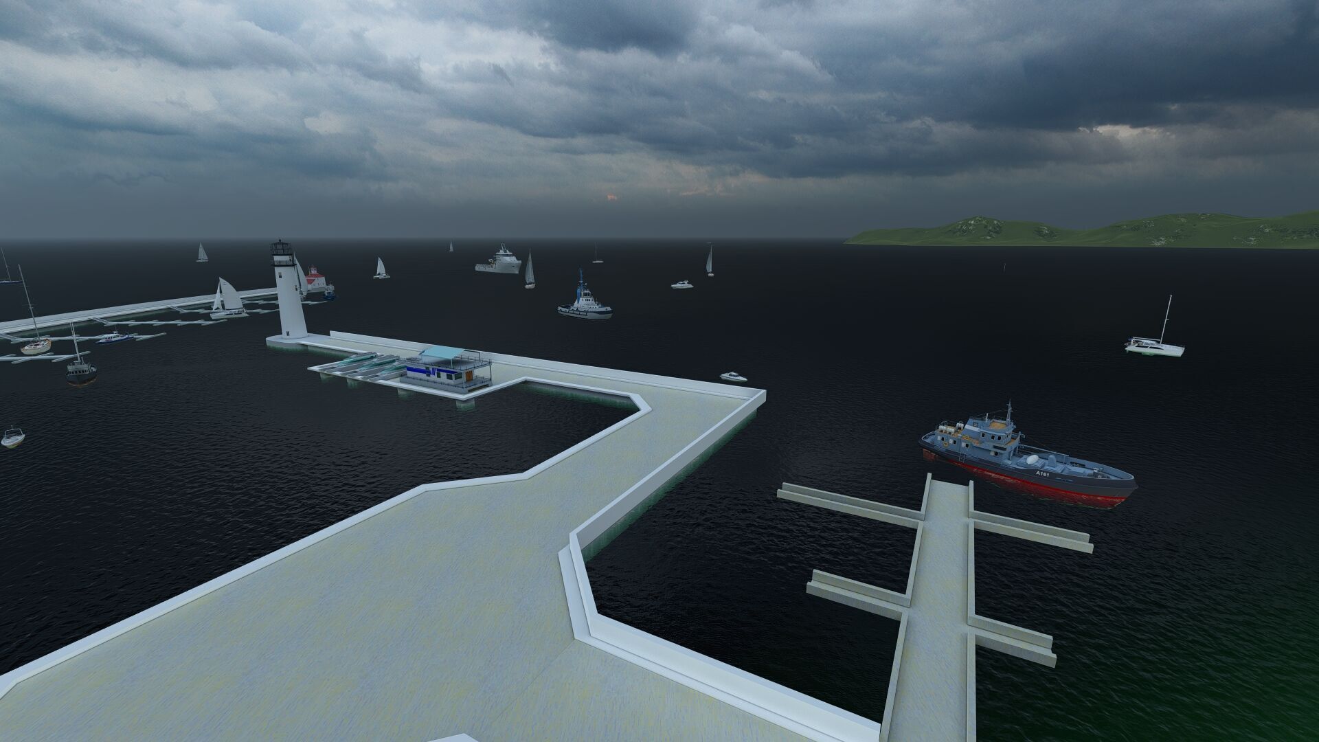 Beach pier-Coastal wharf-Seaside pier 3D model_12