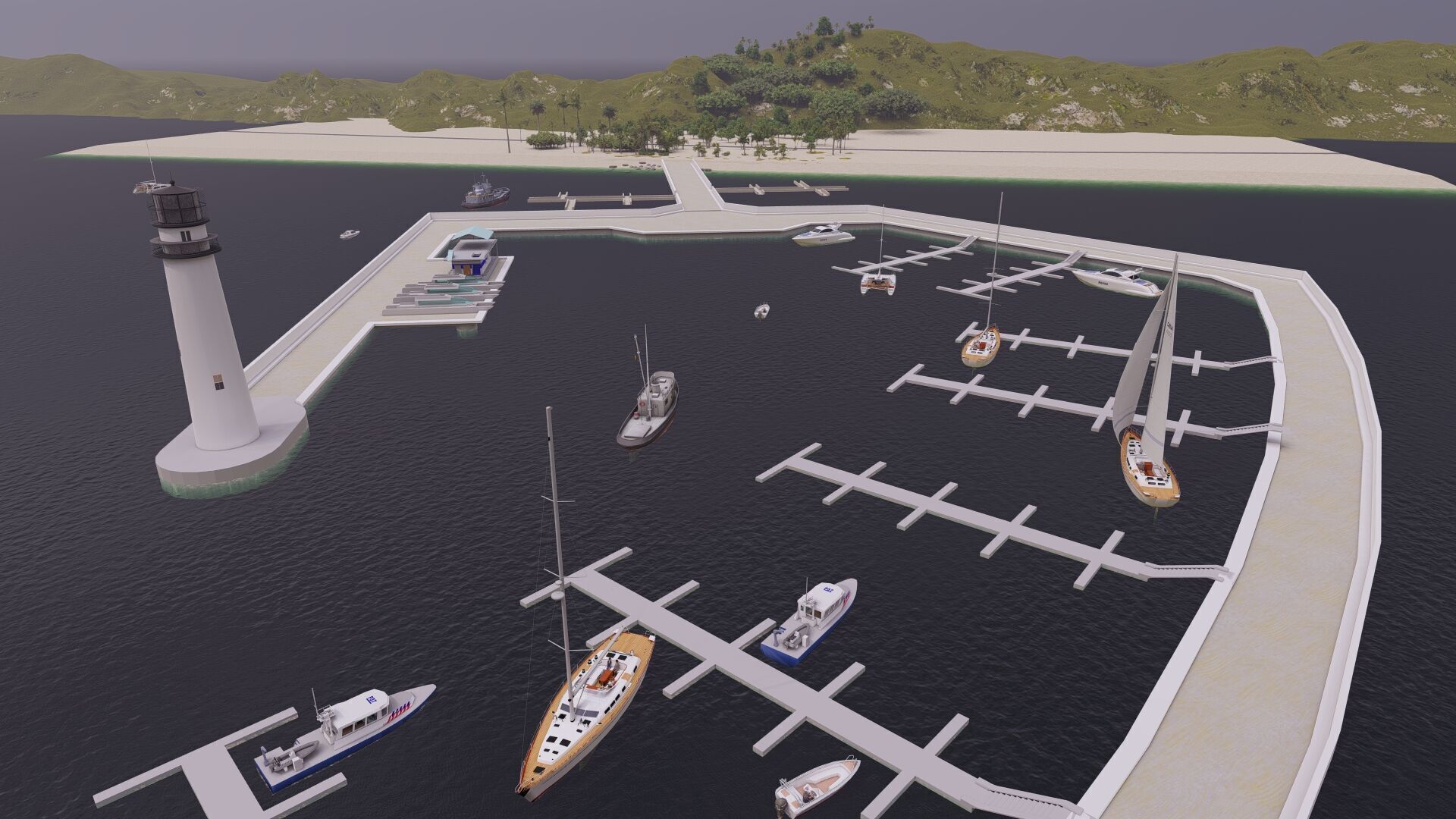 Beach pier-Coastal wharf-Seaside pier 3D model_1