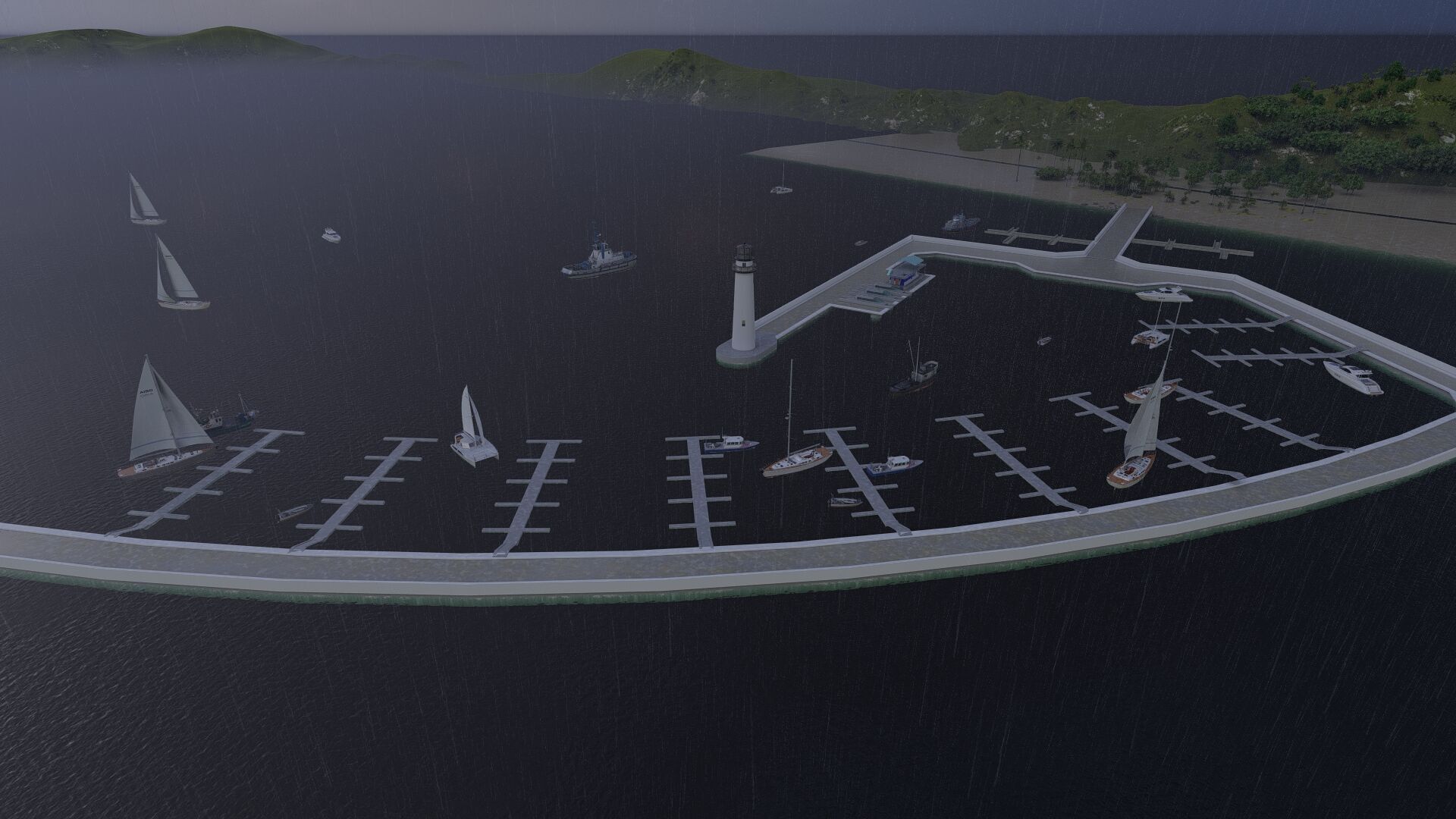 Beach pier-Coastal wharf-Seaside pier 3D model_8