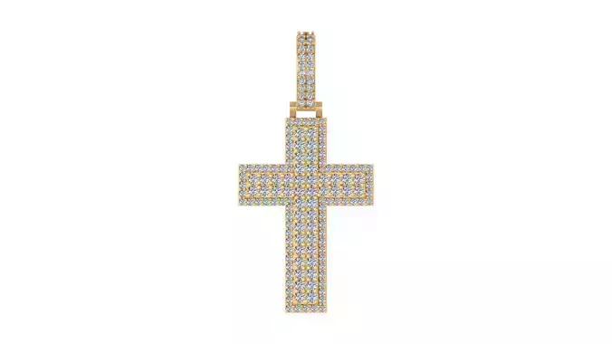 Luxury Diamond-Encrusted Cross Pendant