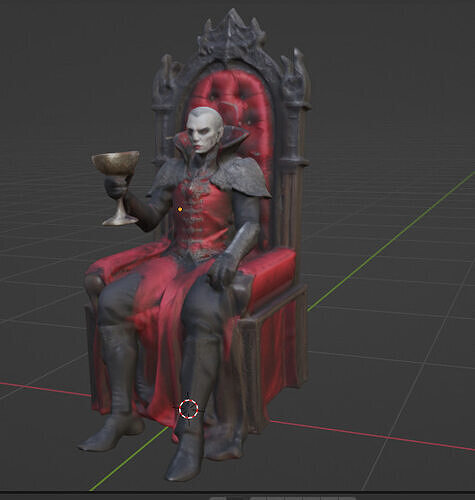 Dracula Throne Low-poly 3D model
