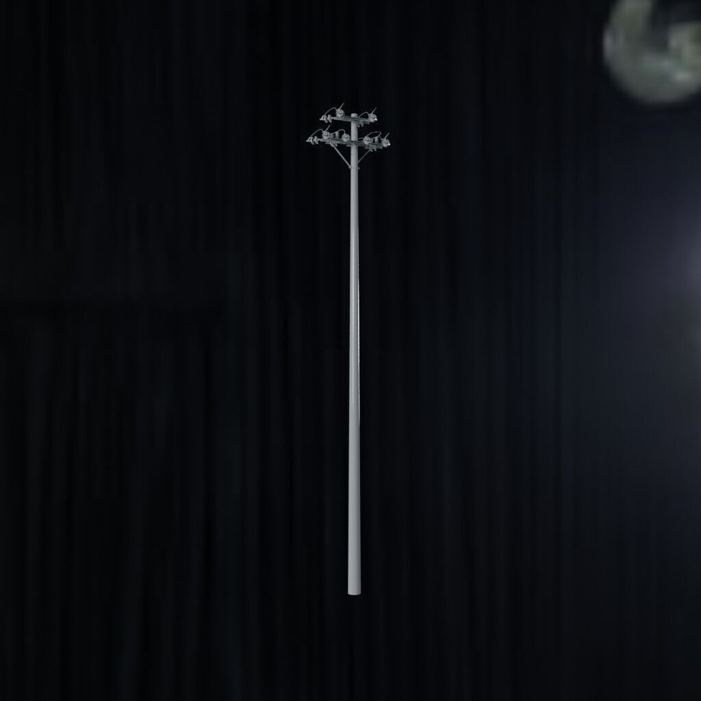 Electronical Steel Tower Low-poly 3D model_1