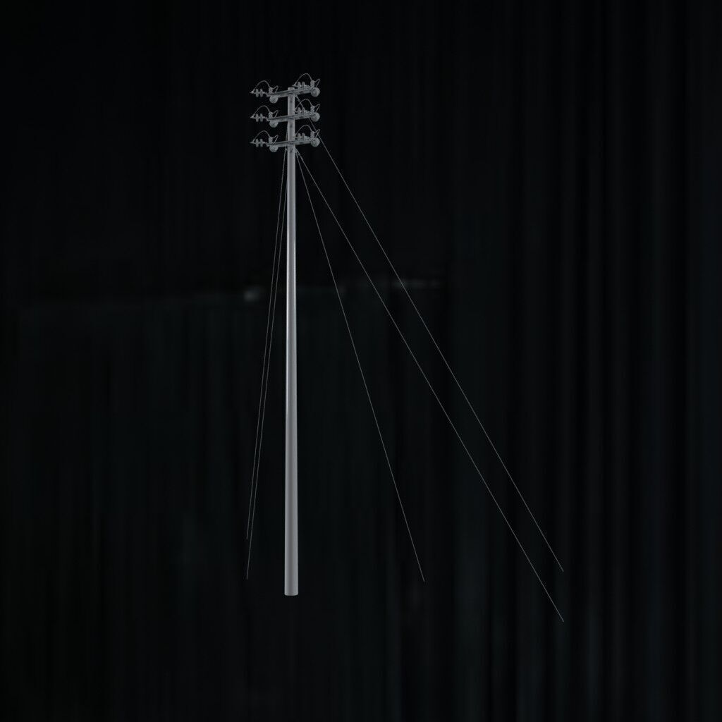 Electronical Steel Tower Low-poly 3D model_2