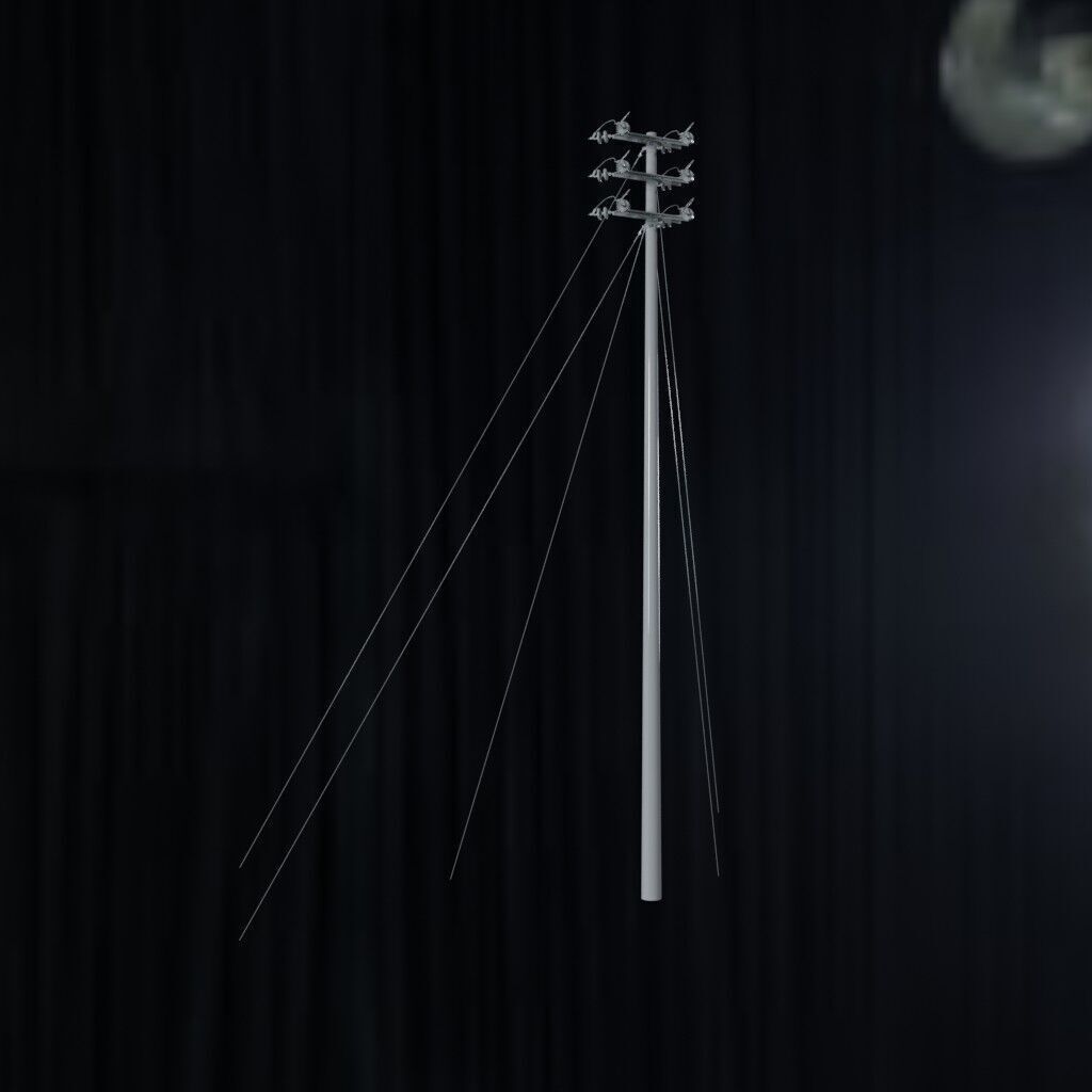 Electronical Steel Tower Low-poly 3D model_1