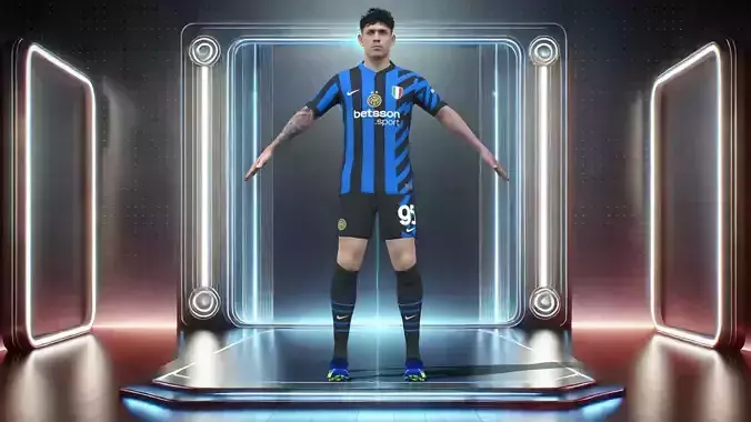 3D Rigged Alessandro Bastoni Inter Milan 2025 Low-poly 3D model