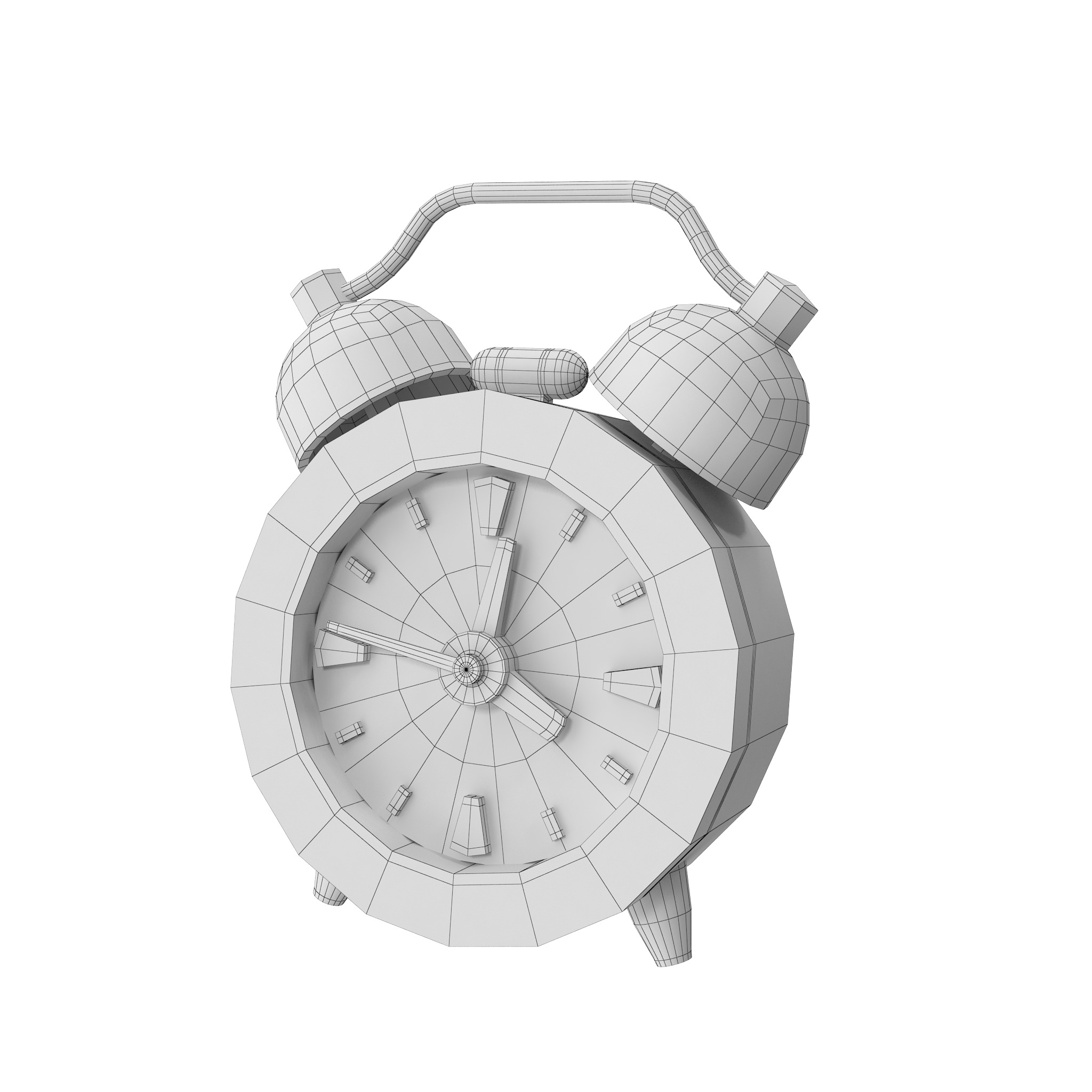 Alarm Clock Cartoon Low-poly 3D model_39