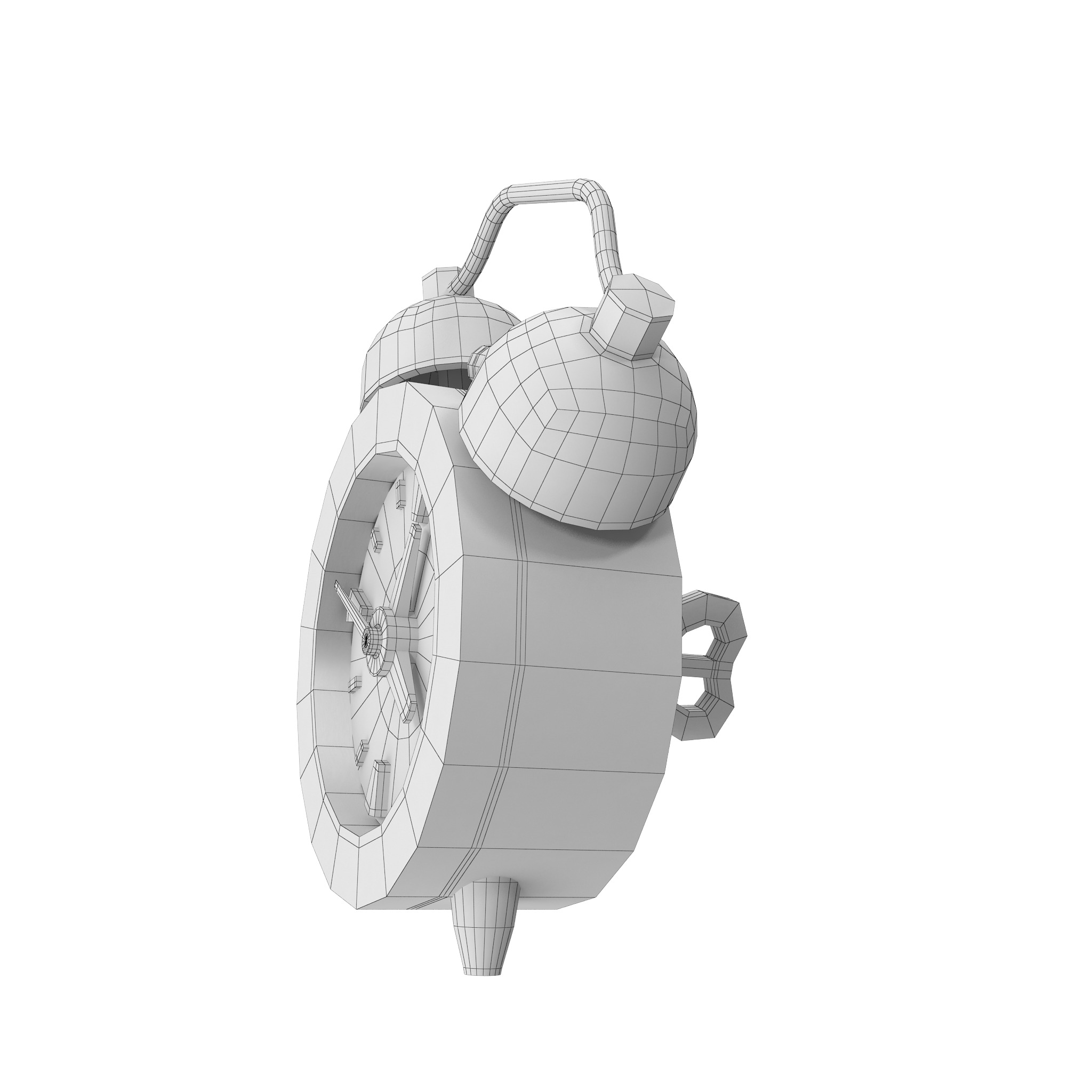Alarm Clock Cartoon Low-poly 3D model_23