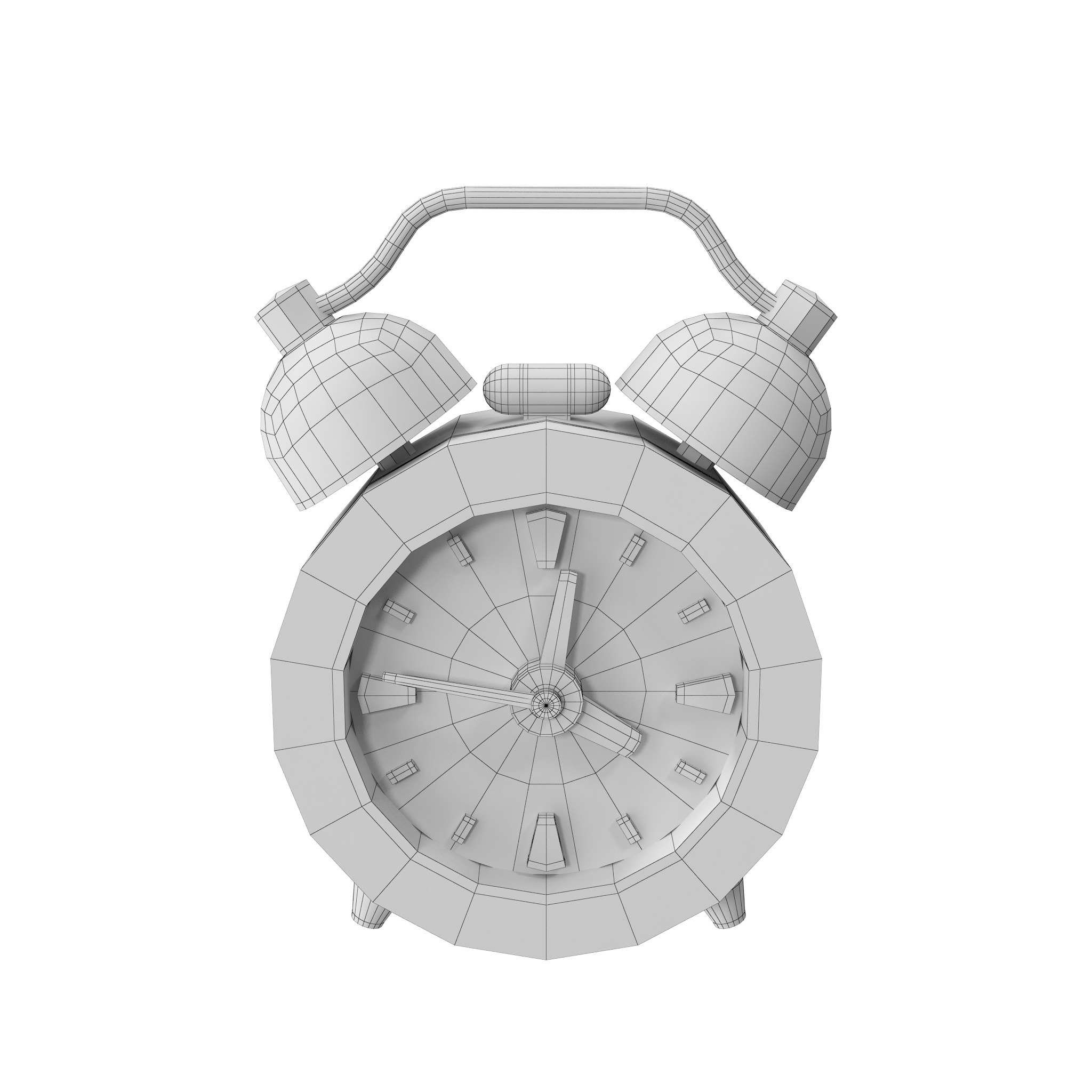 Alarm Clock Cartoon Low-poly 3D model_27