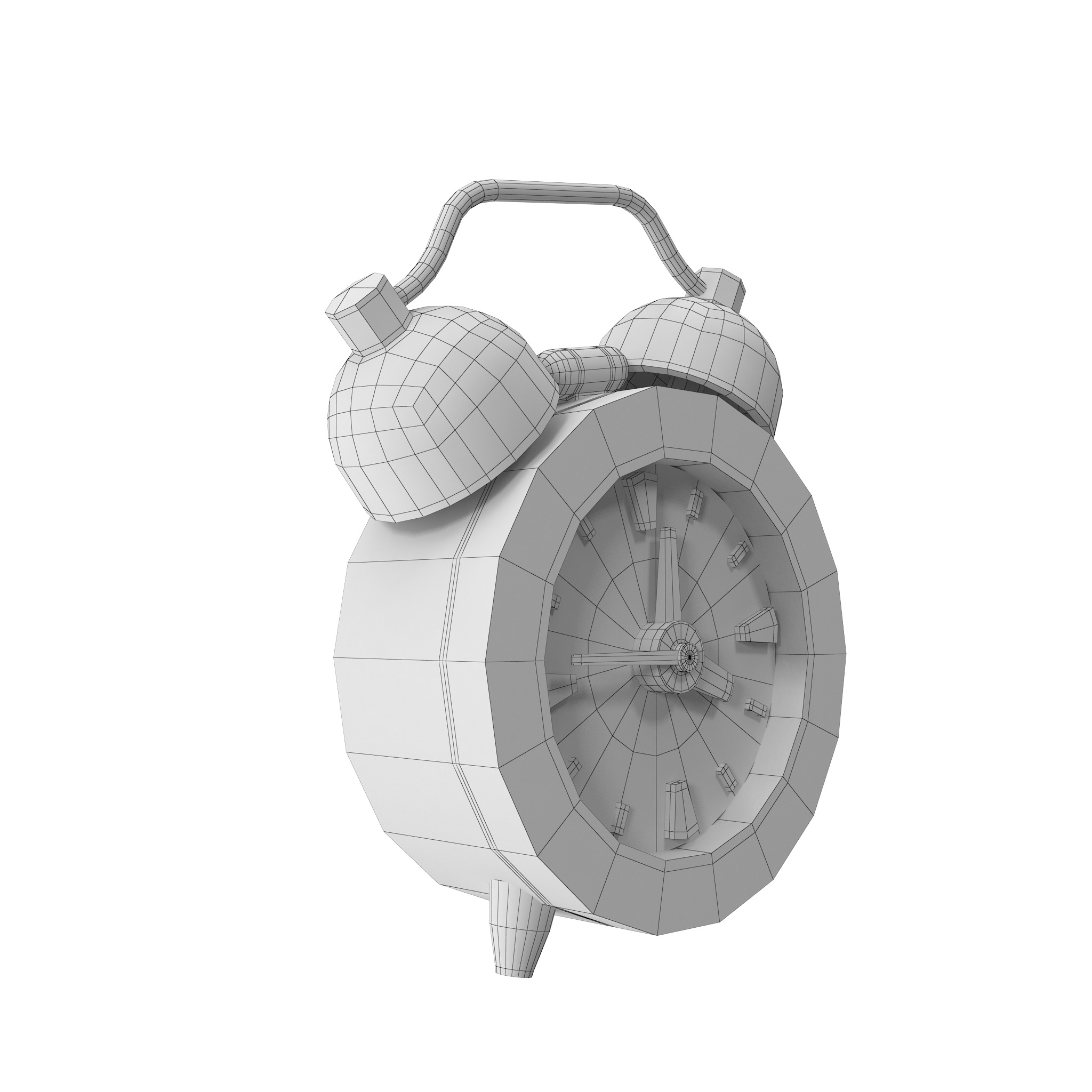 Alarm Clock Cartoon Low-poly 3D model_31