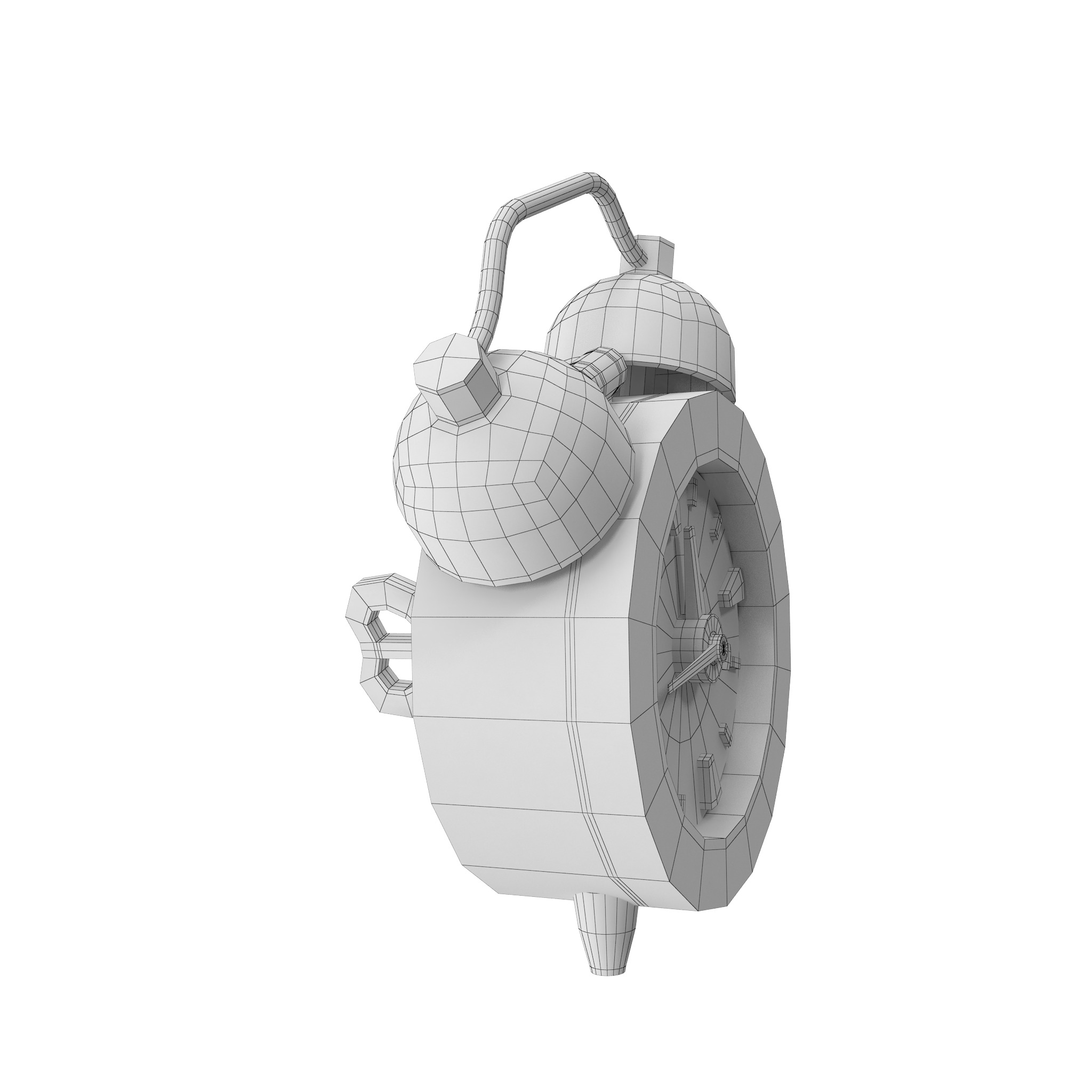 Alarm Clock Cartoon Low-poly 3D model_26