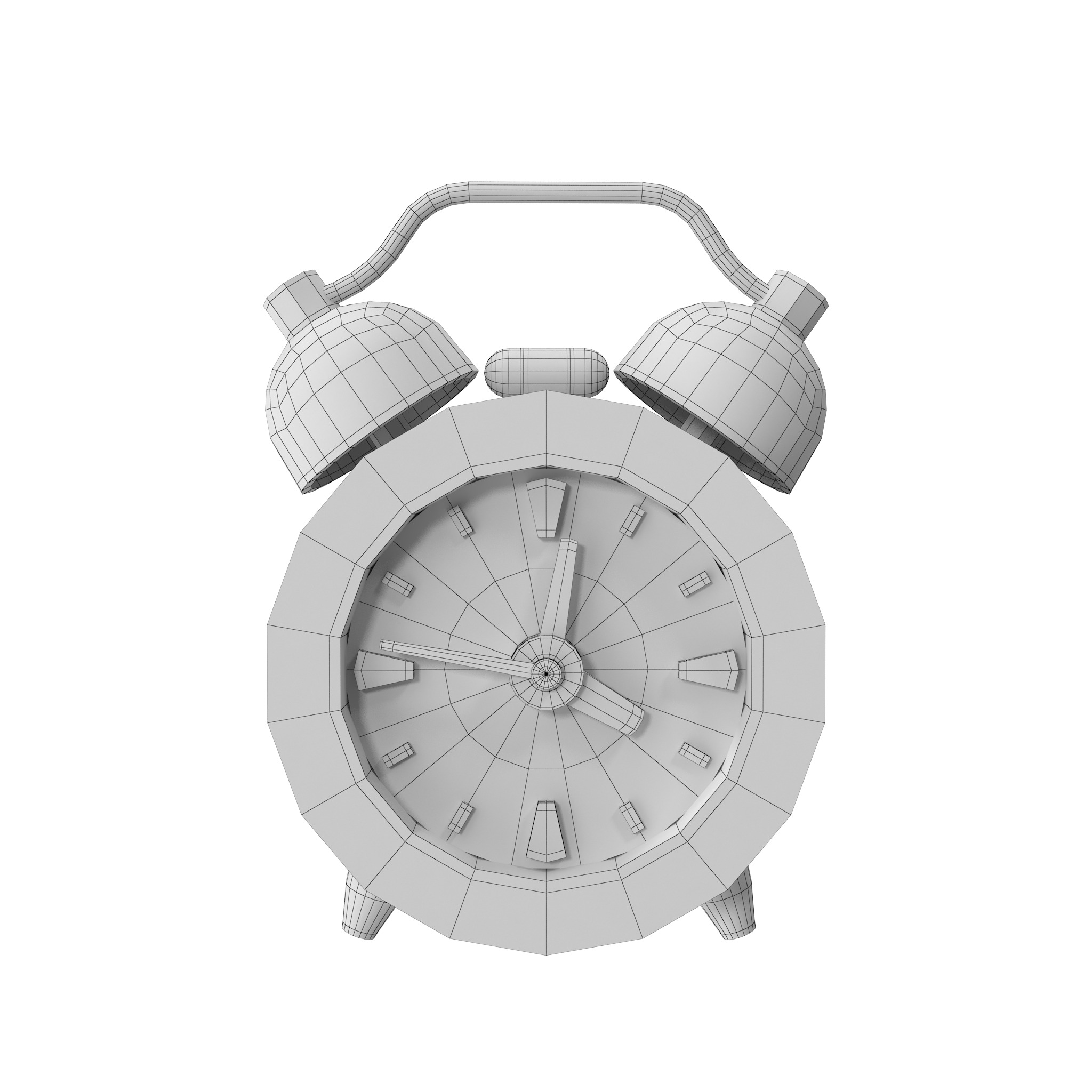 Alarm Clock Cartoon Low-poly 3D model_33