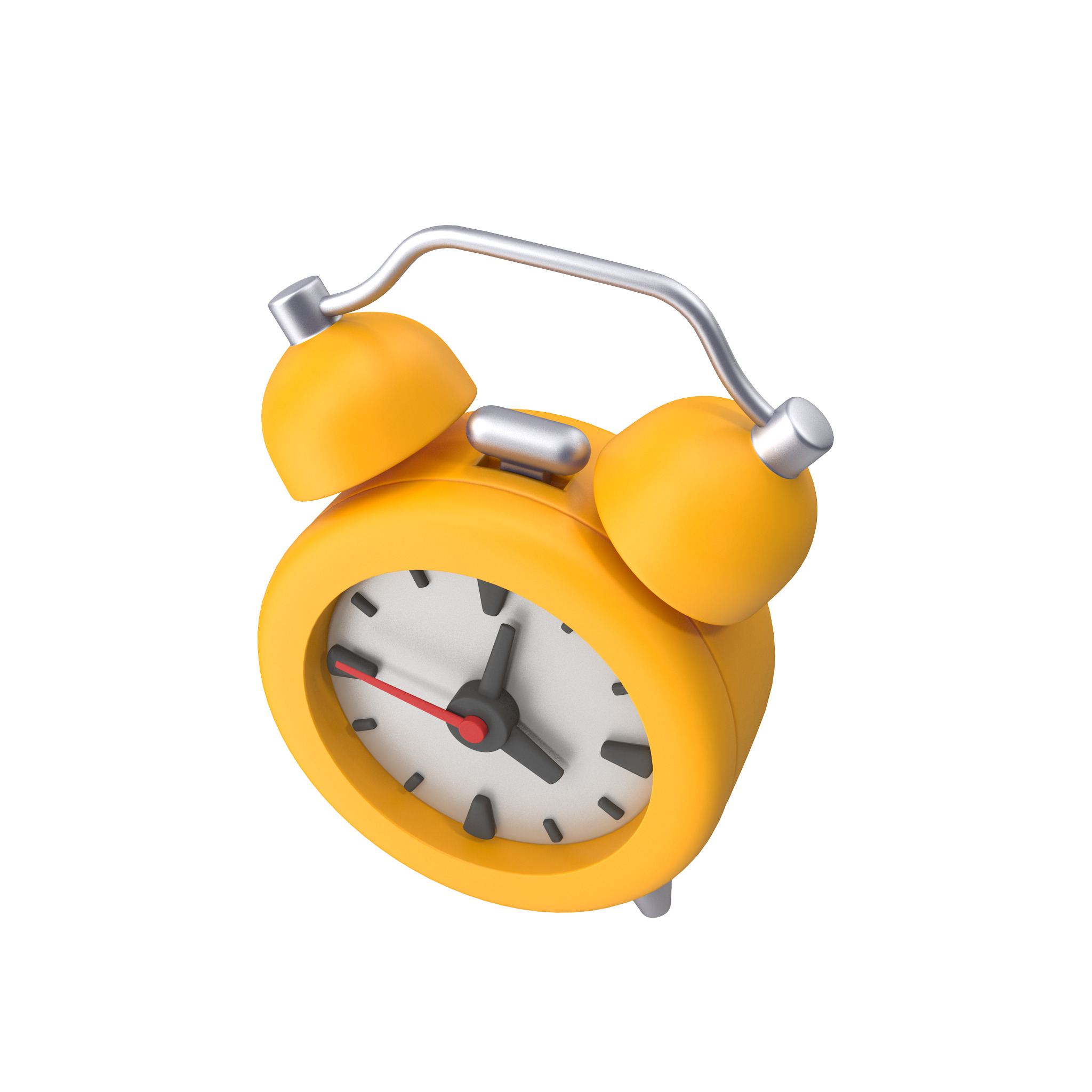 Alarm Clock Cartoon Low-poly 3D model_9