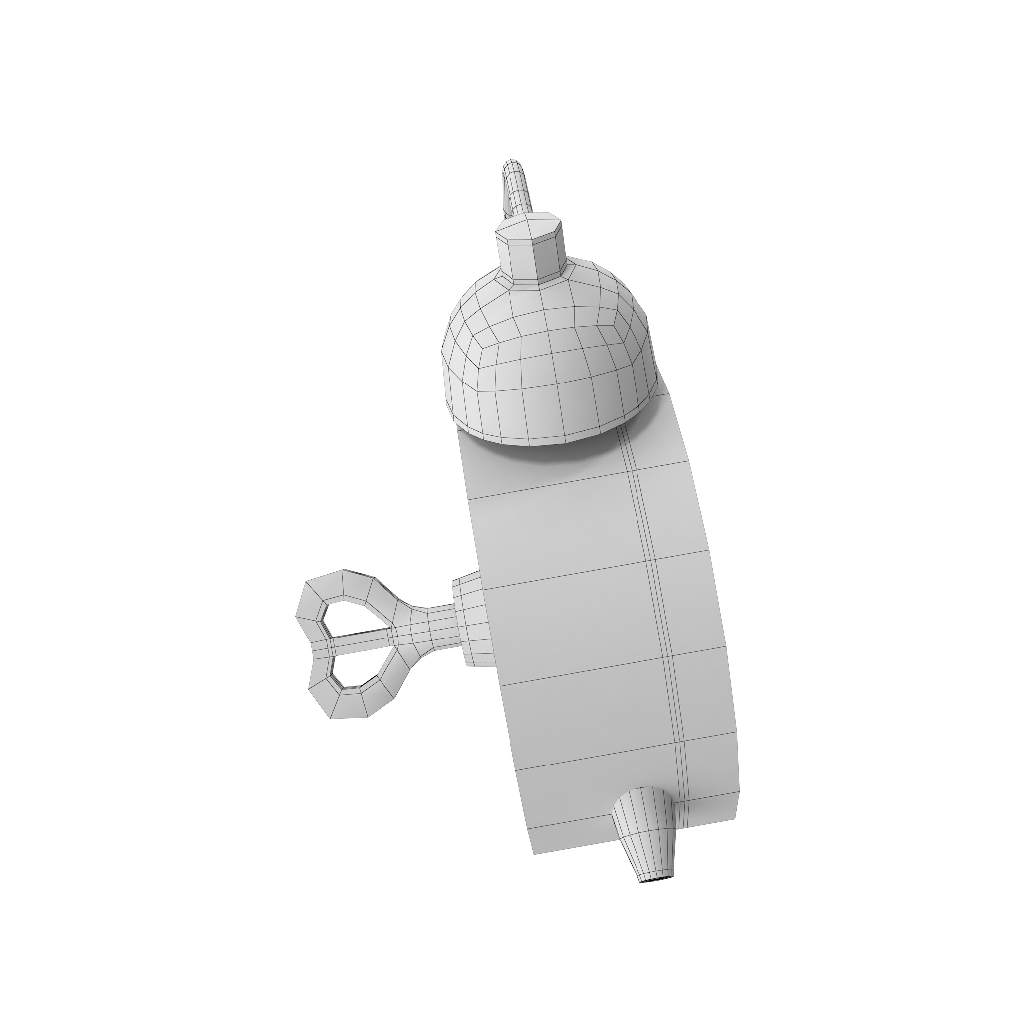 Alarm Clock Cartoon Low-poly 3D model_43