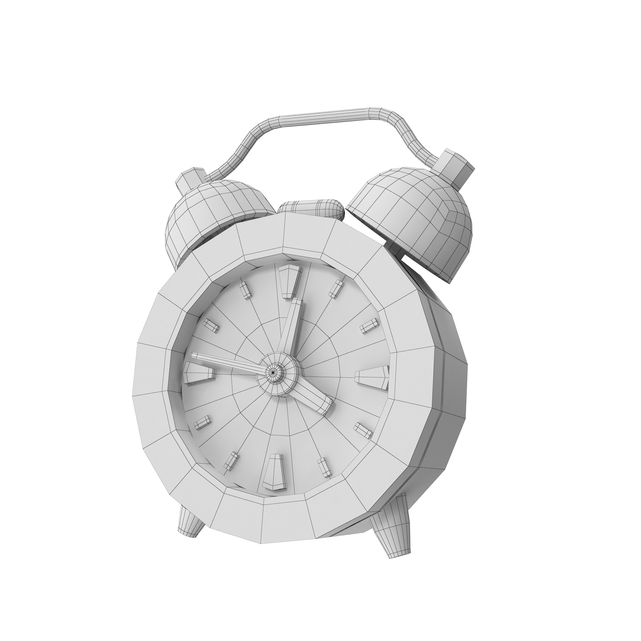 Alarm Clock Cartoon Low-poly 3D model_41