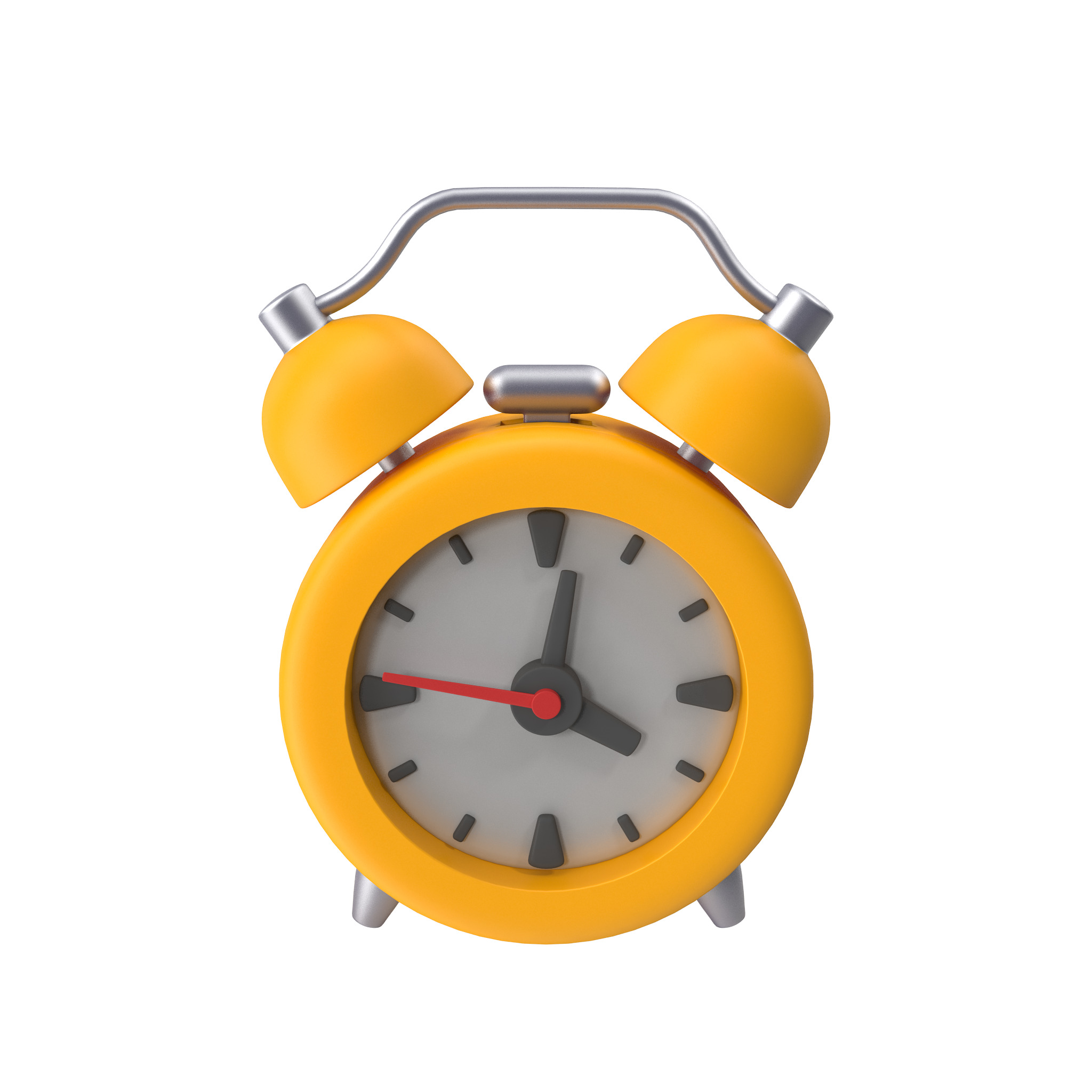 Alarm Clock Cartoon Low-poly 3D model_10