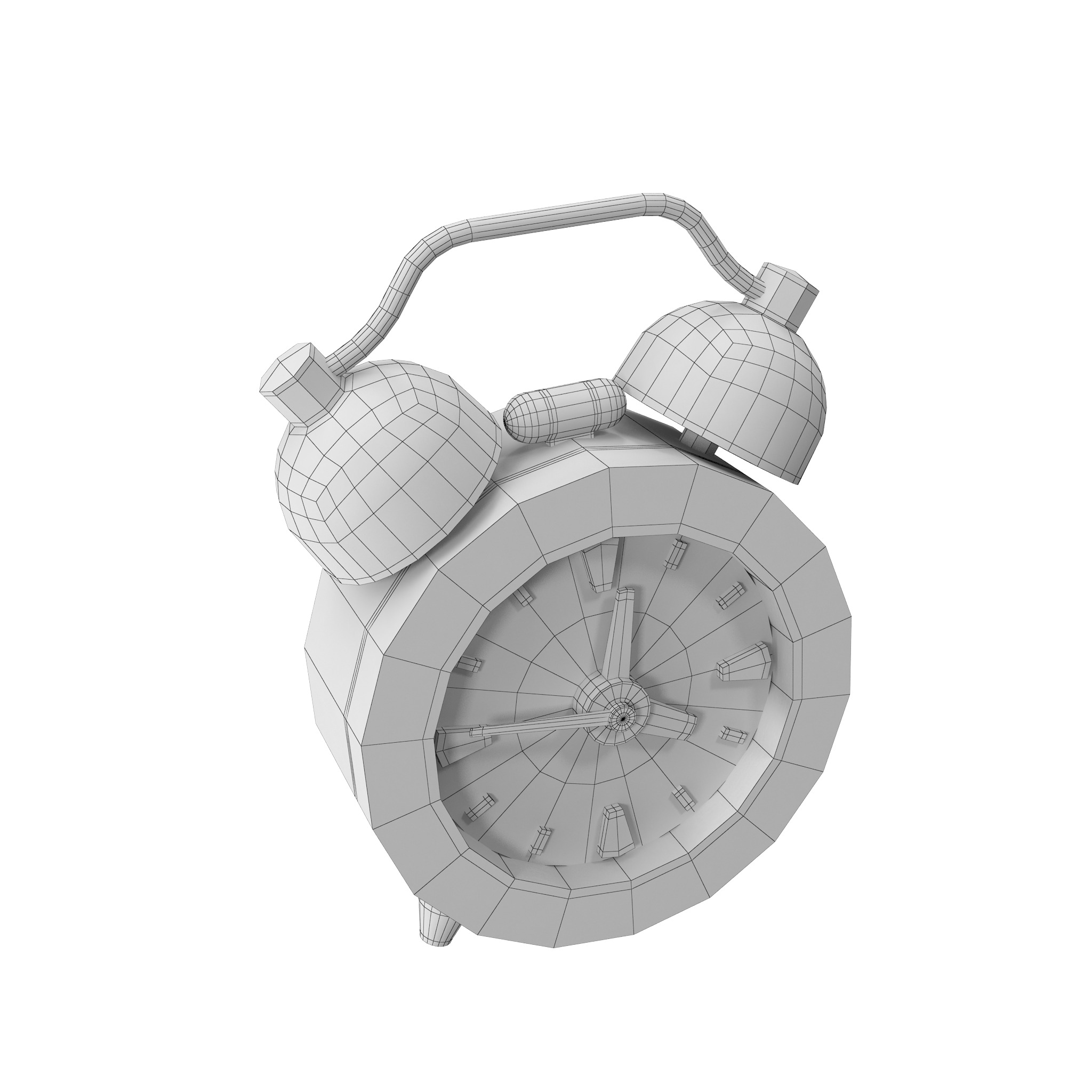 Alarm Clock Cartoon Low-poly 3D model_37