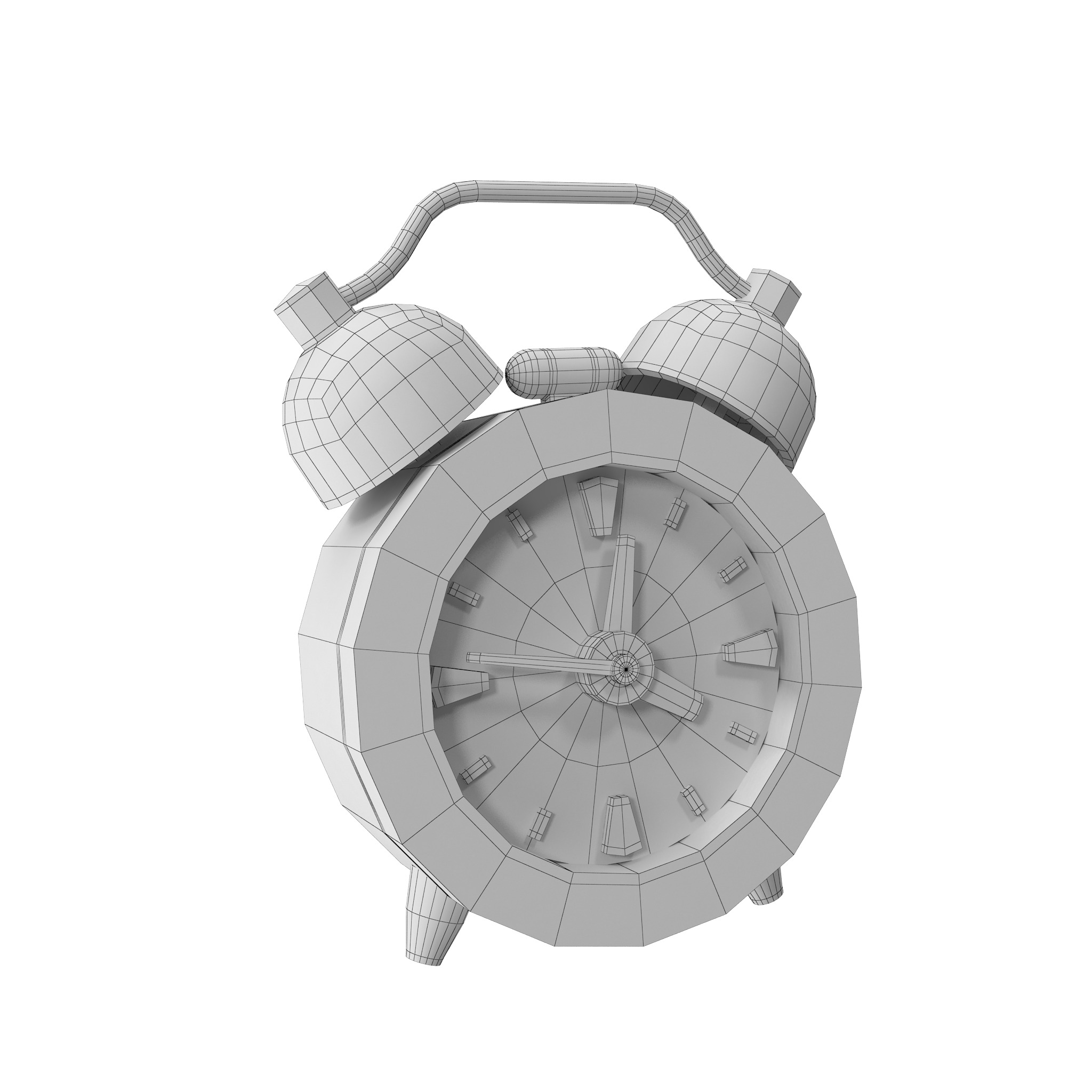 Alarm Clock Cartoon Low-poly 3D model_34