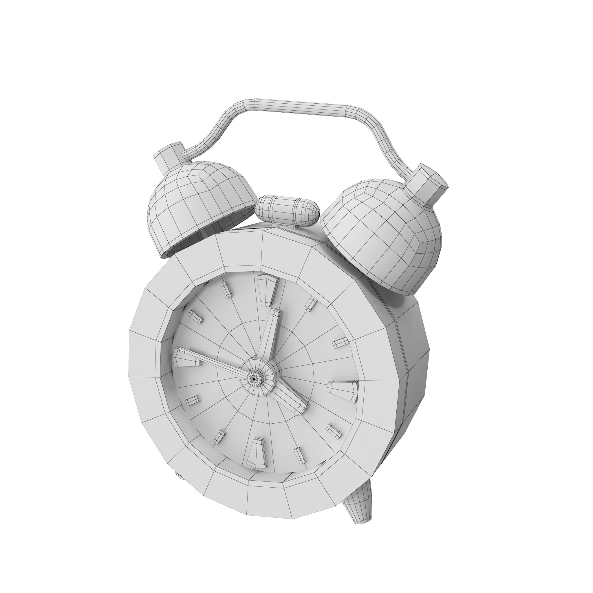 Alarm Clock Cartoon Low-poly 3D model_25