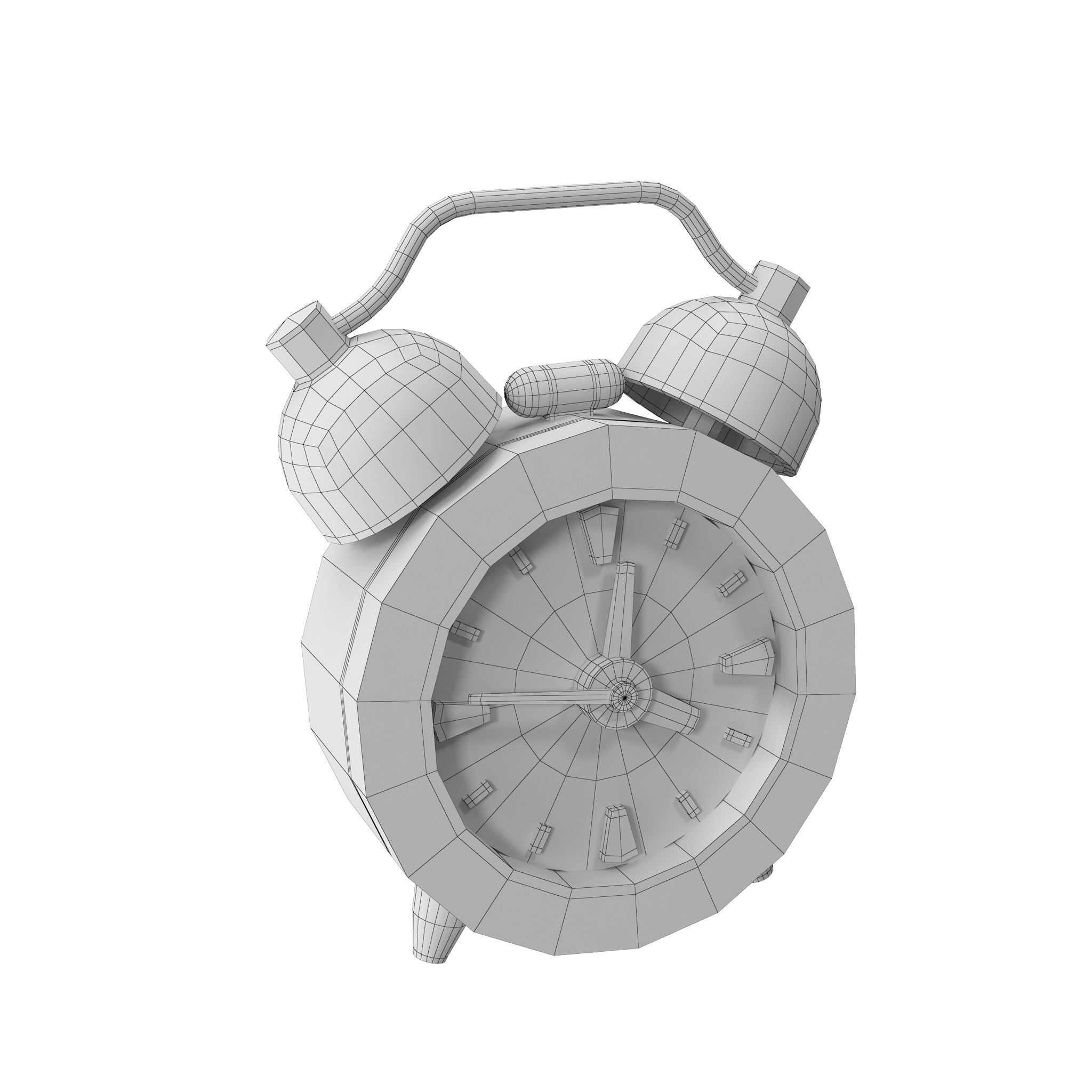 Alarm Clock Cartoon Low-poly 3D model_36