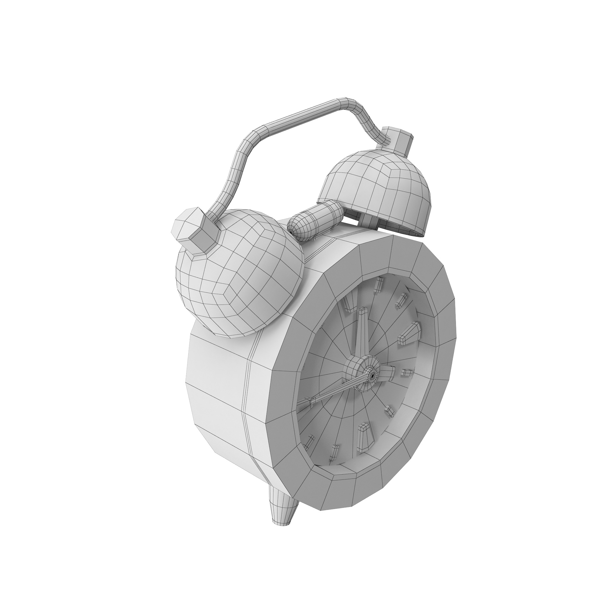 Alarm Clock Cartoon Low-poly 3D model_38