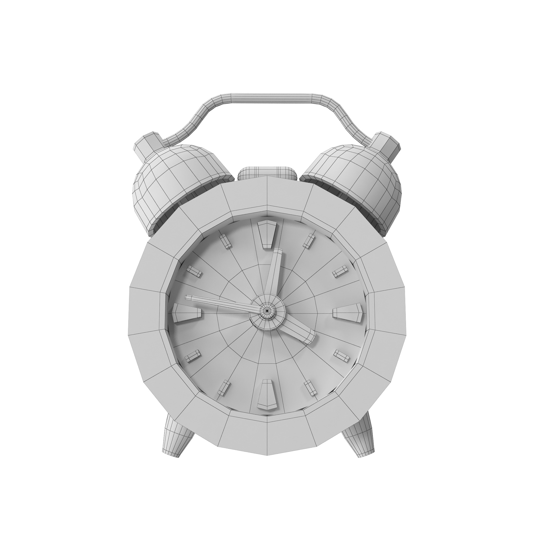 Alarm Clock Cartoon Low-poly 3D model_40