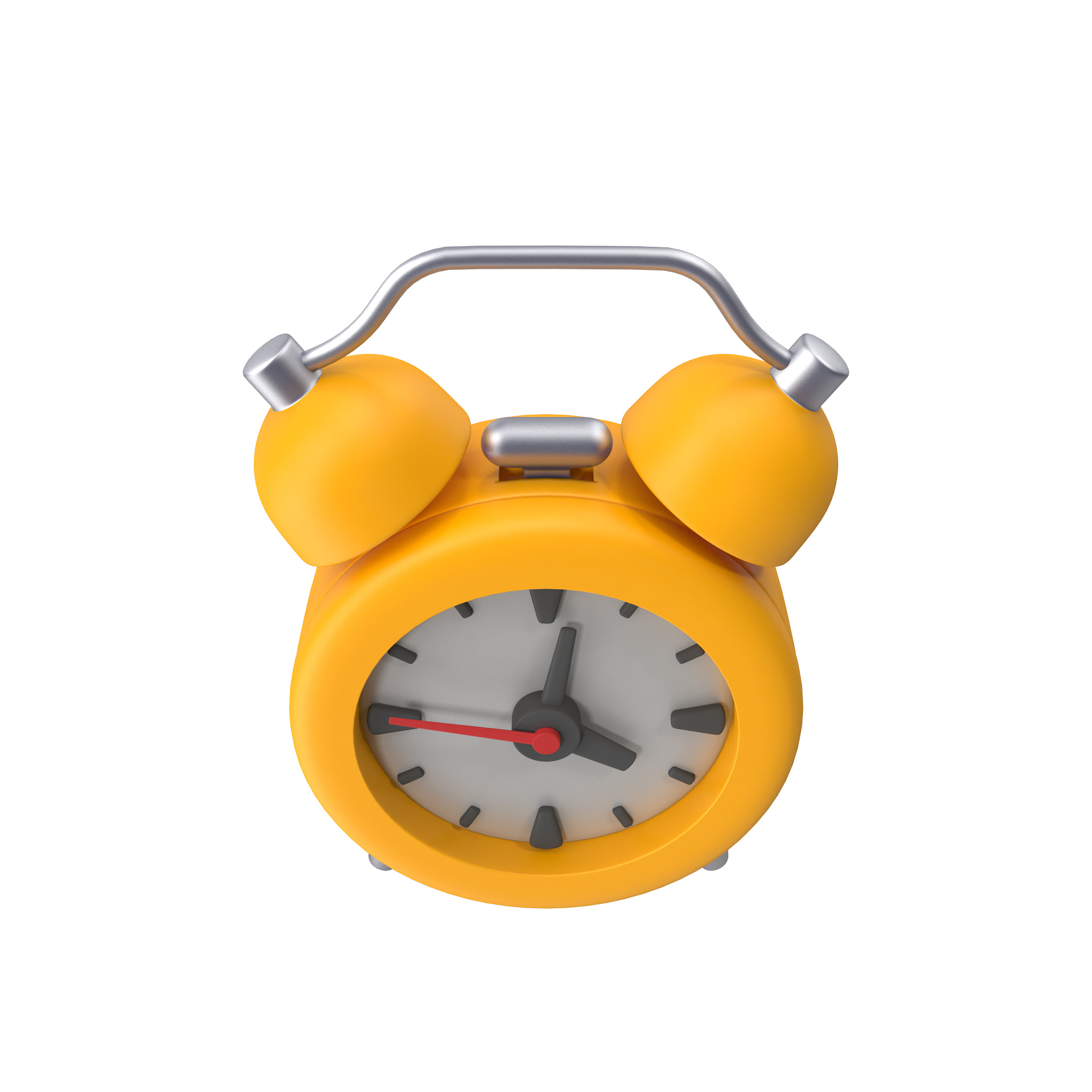 Alarm Clock Cartoon Low-poly 3D model_6