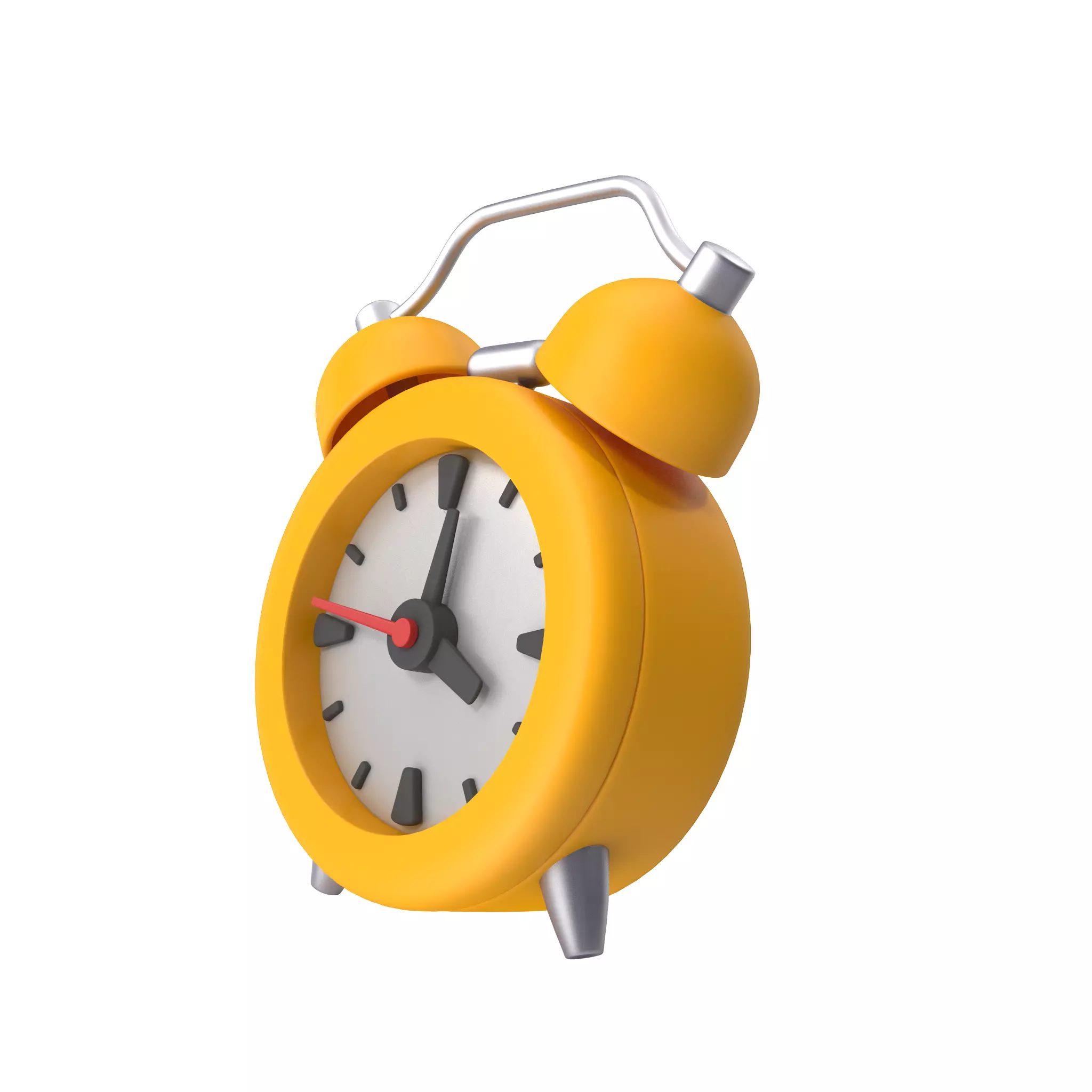 Alarm Clock Cartoon Low-poly 3D model_0