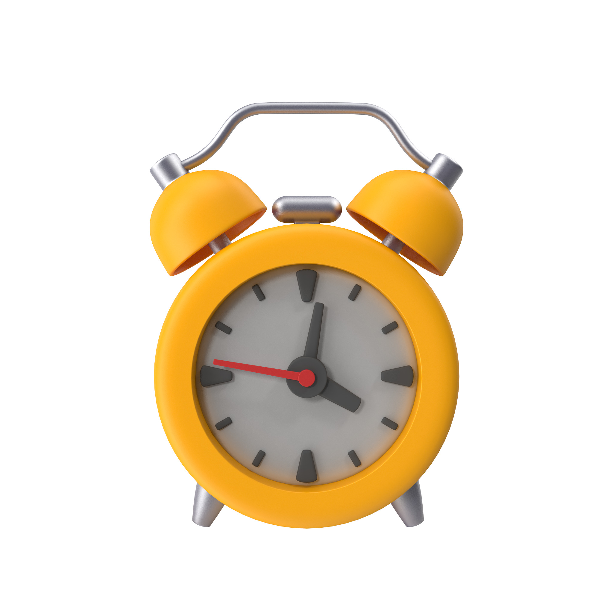 Alarm Clock Cartoon Low-poly 3D model_16